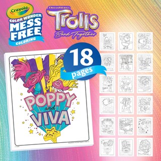 Foto 3 | Páginas Para Colorear Y Marcadores Color Wonder Mess Free Trolls 3 - Venta Internacional.