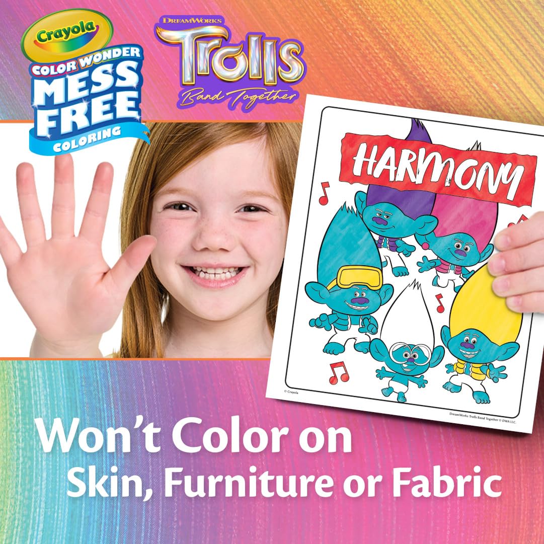 Foto 5 pulgar | Páginas Para Colorear Y Marcadores Color Wonder Mess Free Trolls 3 - Venta Internacional.
