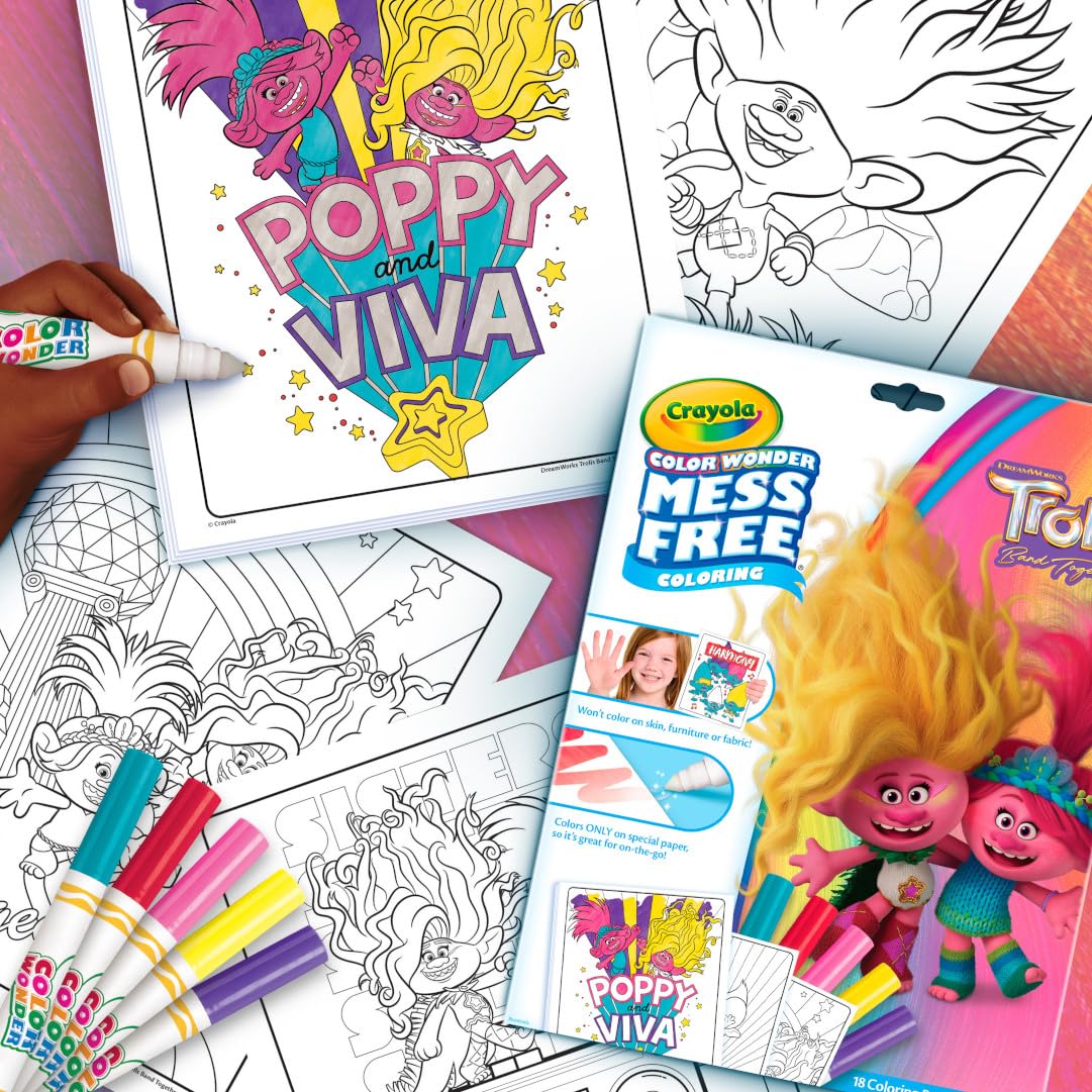 Foto 7 pulgar | Páginas Para Colorear Y Marcadores Color Wonder Mess Free Trolls 3 - Venta Internacional.