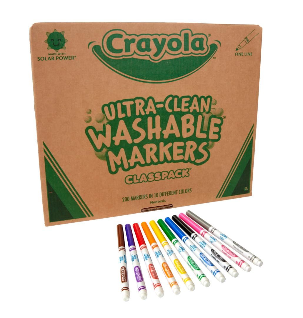 Foto 5 pulgar | Marcadores Crayola Ultra Clean, Lavables, 200 Líneas Finas, 10 Colores - Venta Internacional.