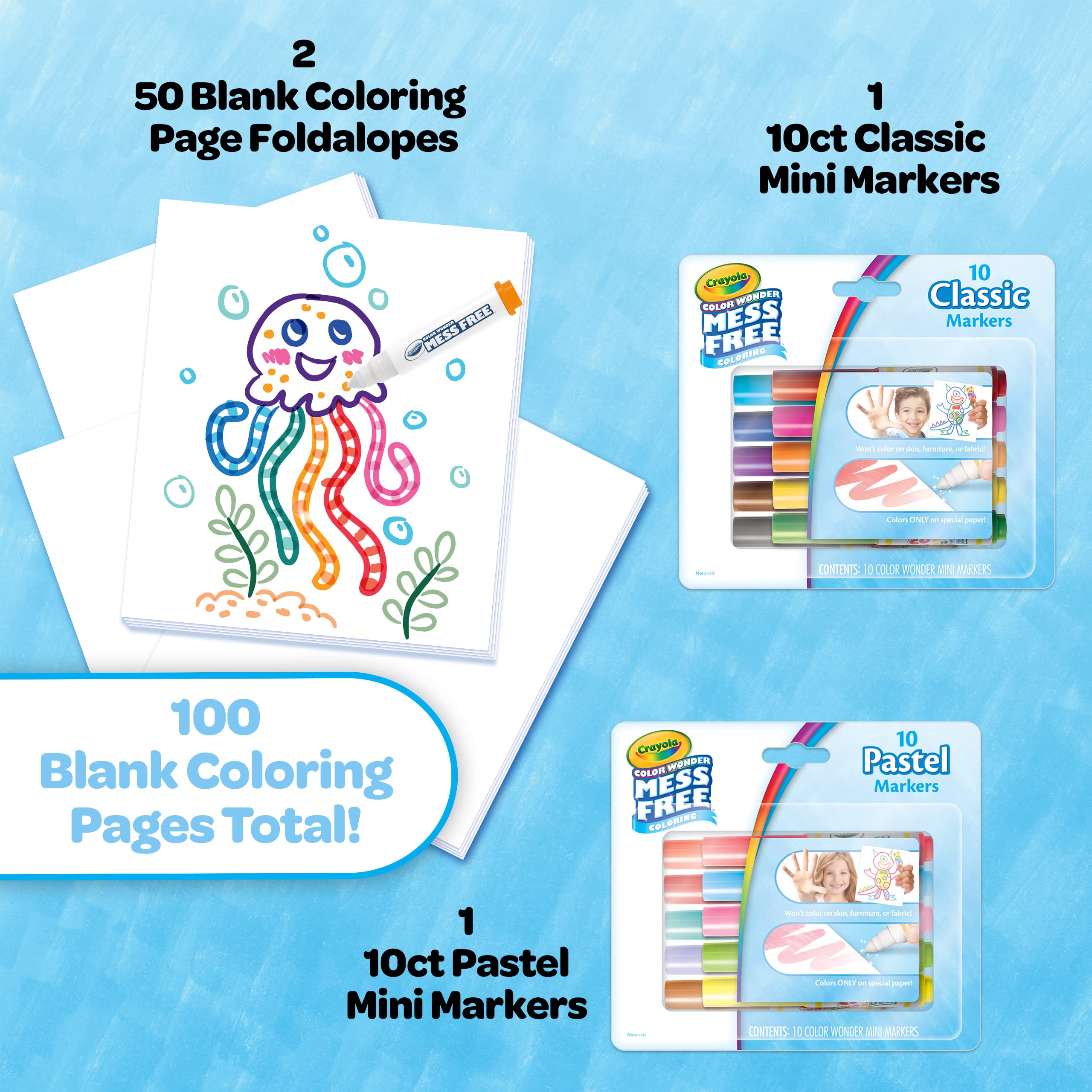 Foto 2 | Kit Para Colorear Crayola Color Wonder De 120 Unidades Con 20 Minirotuladores - Venta Internacional.