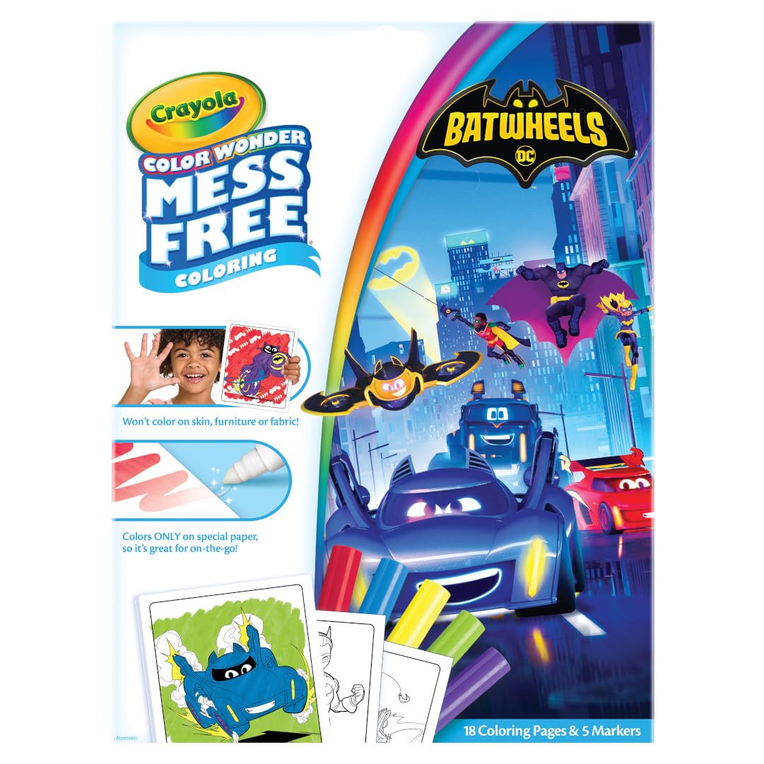 Foto 2 | Set Para Colorear Crayola Batwheels Color Wonder Con 18 Páginas Y 5 Rotuladores - Venta Internacional.