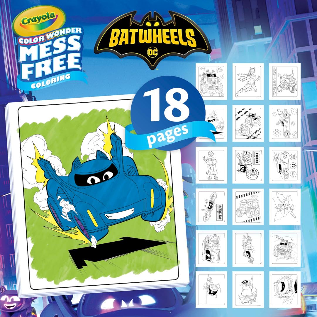 Foto 4 pulgar | Set Para Colorear Crayola Batwheels Color Wonder Con 18 Páginas Y 5 Rotuladores - Venta Internacional.