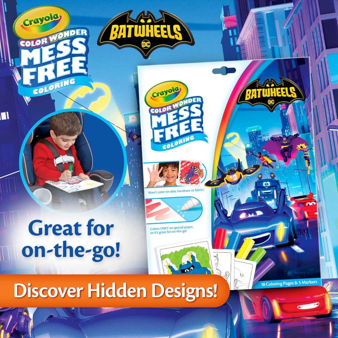 Foto 5 | Set Para Colorear Crayola Batwheels Color Wonder Con 18 Páginas Y 5 Rotuladores - Venta Internacional.