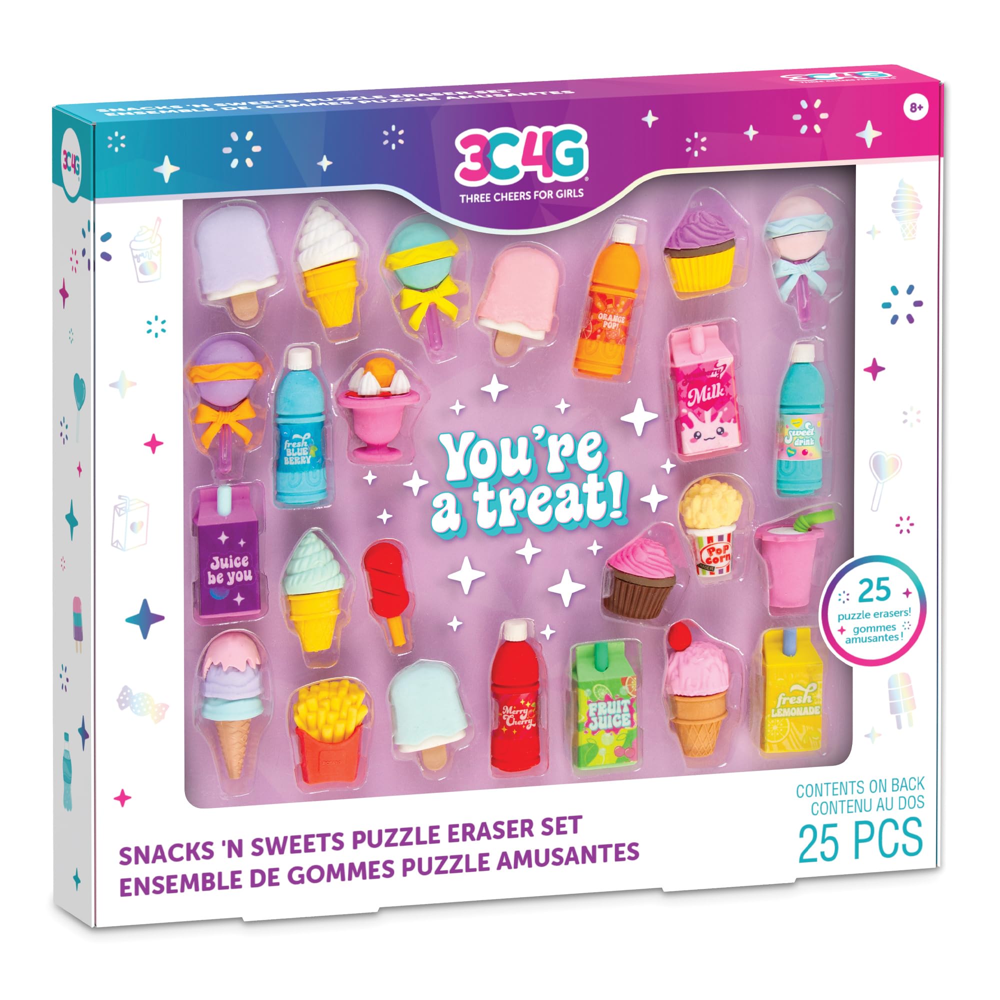 Foto 2 pulgar | Set De Borradores De Rompecabezas Make It Real 3c4g Snacks 'n Sweets, 25 Alimentos - Venta Internacional.