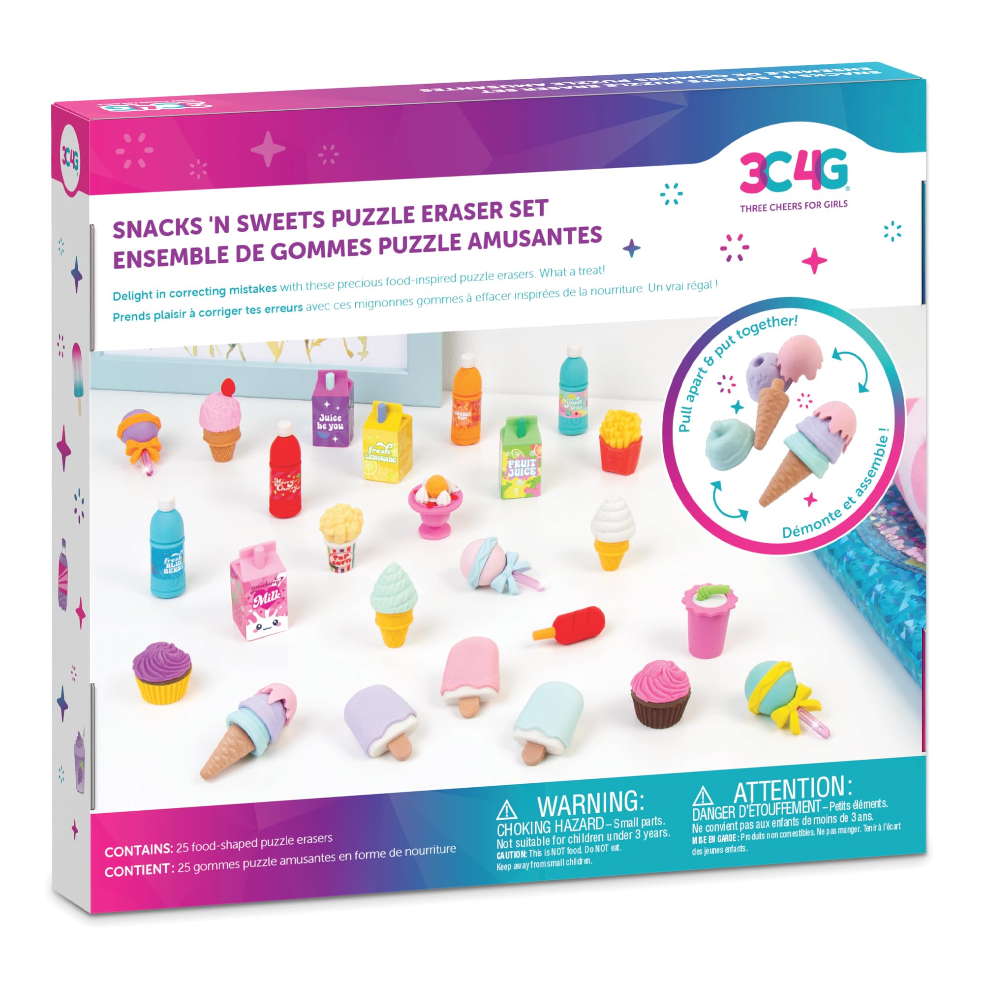 Foto 3 pulgar | Set De Borradores De Rompecabezas Make It Real 3c4g Snacks 'n Sweets, 25 Alimentos - Venta Internacional.