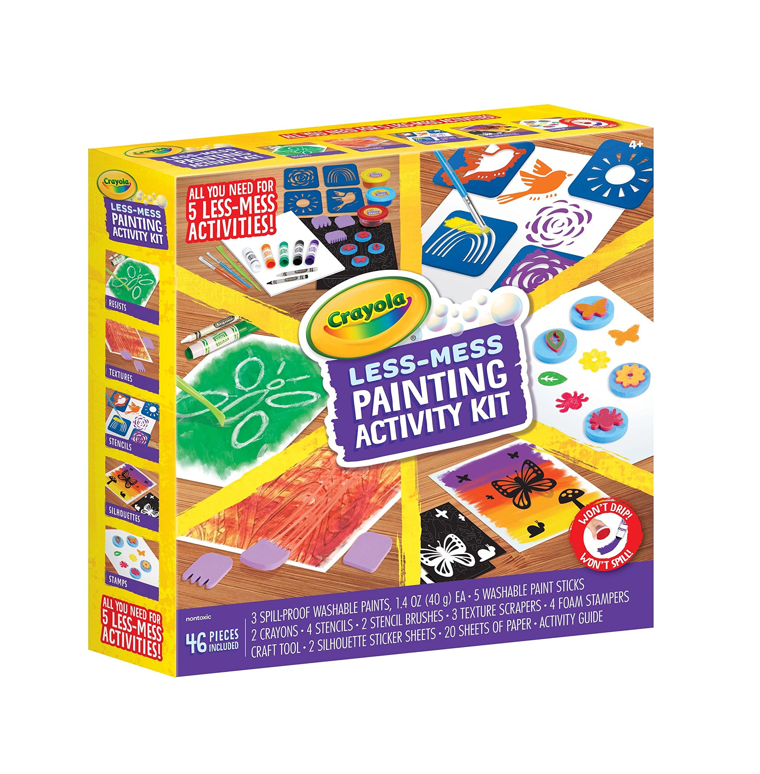 Foto 4 pulgar | Kit De Actividades De Pintura Crayola Less Mess Kids, 46 Unidades, Más De 4 Años - Venta Internacional.