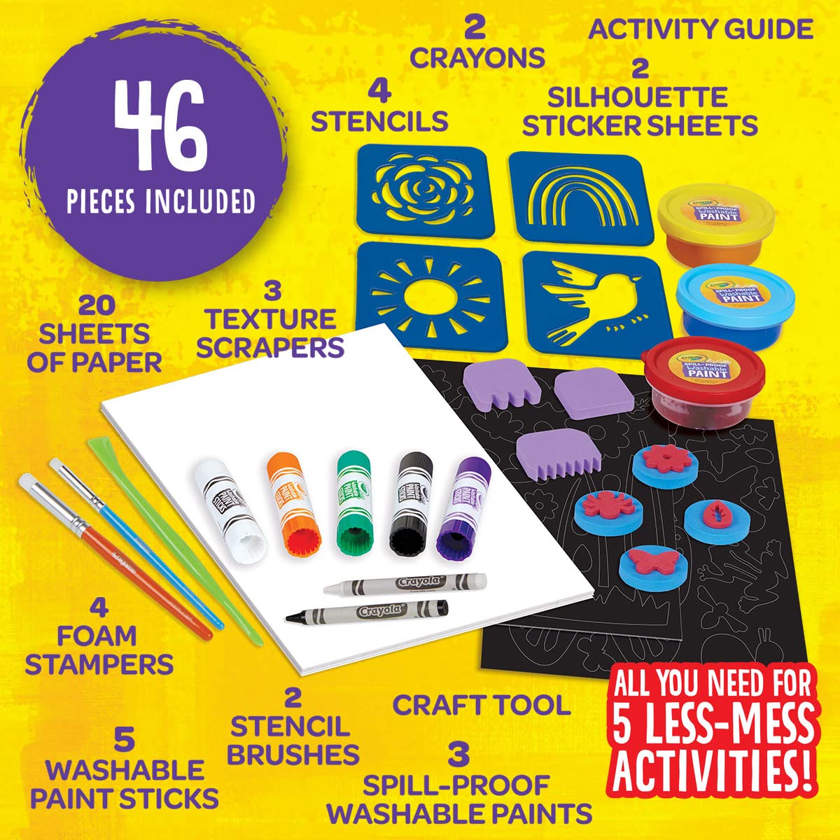 Foto 5 pulgar | Kit De Actividades De Pintura Crayola Less Mess Kids, 46 Unidades, Más De 4 Años - Venta Internacional.
