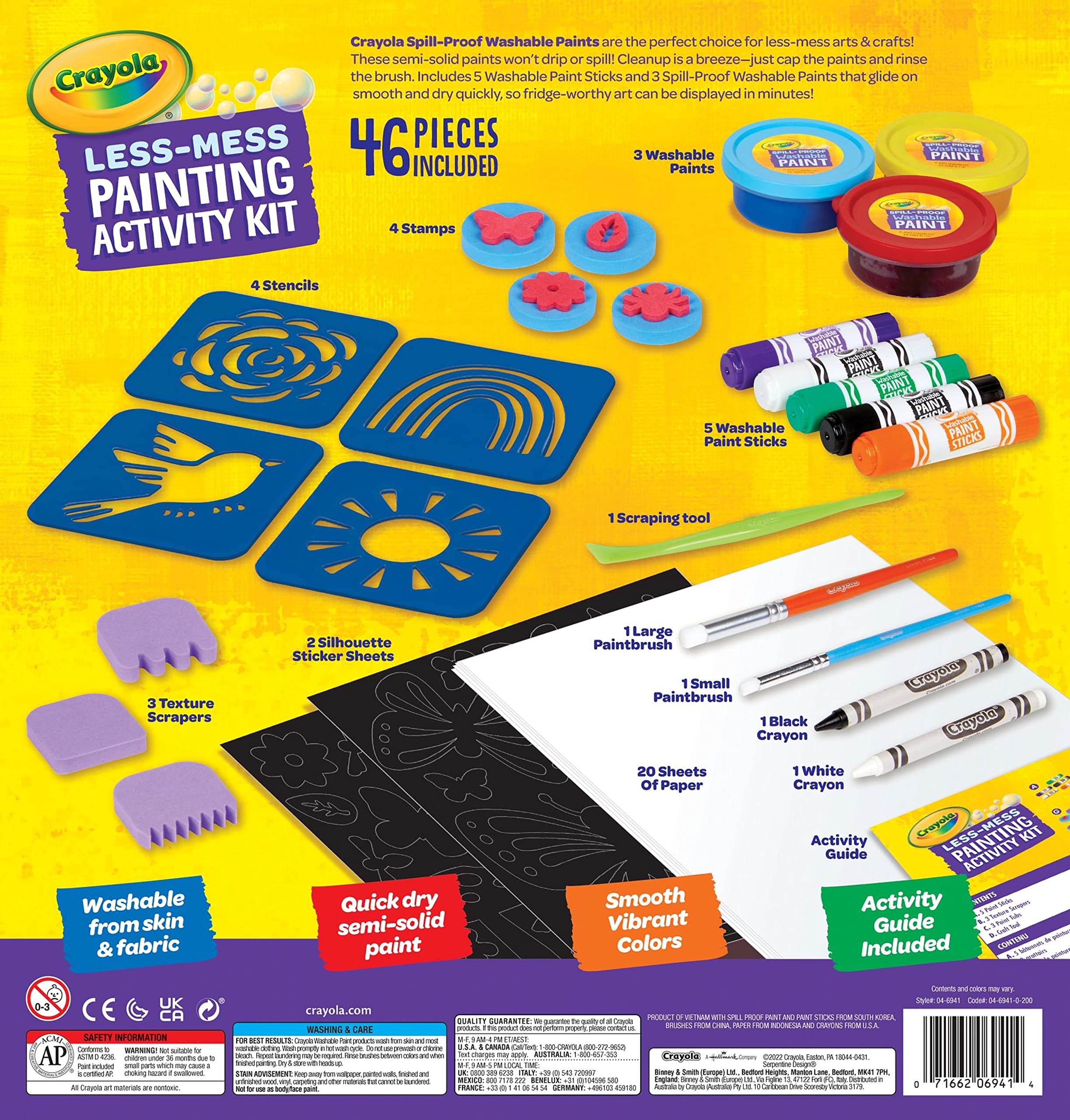 Foto 7 pulgar | Kit De Actividades De Pintura Crayola Less Mess Kids, 46 Unidades, Más De 4 Años - Venta Internacional.