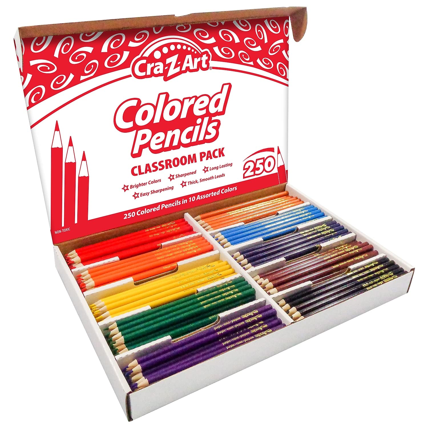 Foto 2 pulgar | Lápices De Colores Cra-z-art Bulk Class, Paquete De 250 Unidades, 10 Colores - Venta Internacional.