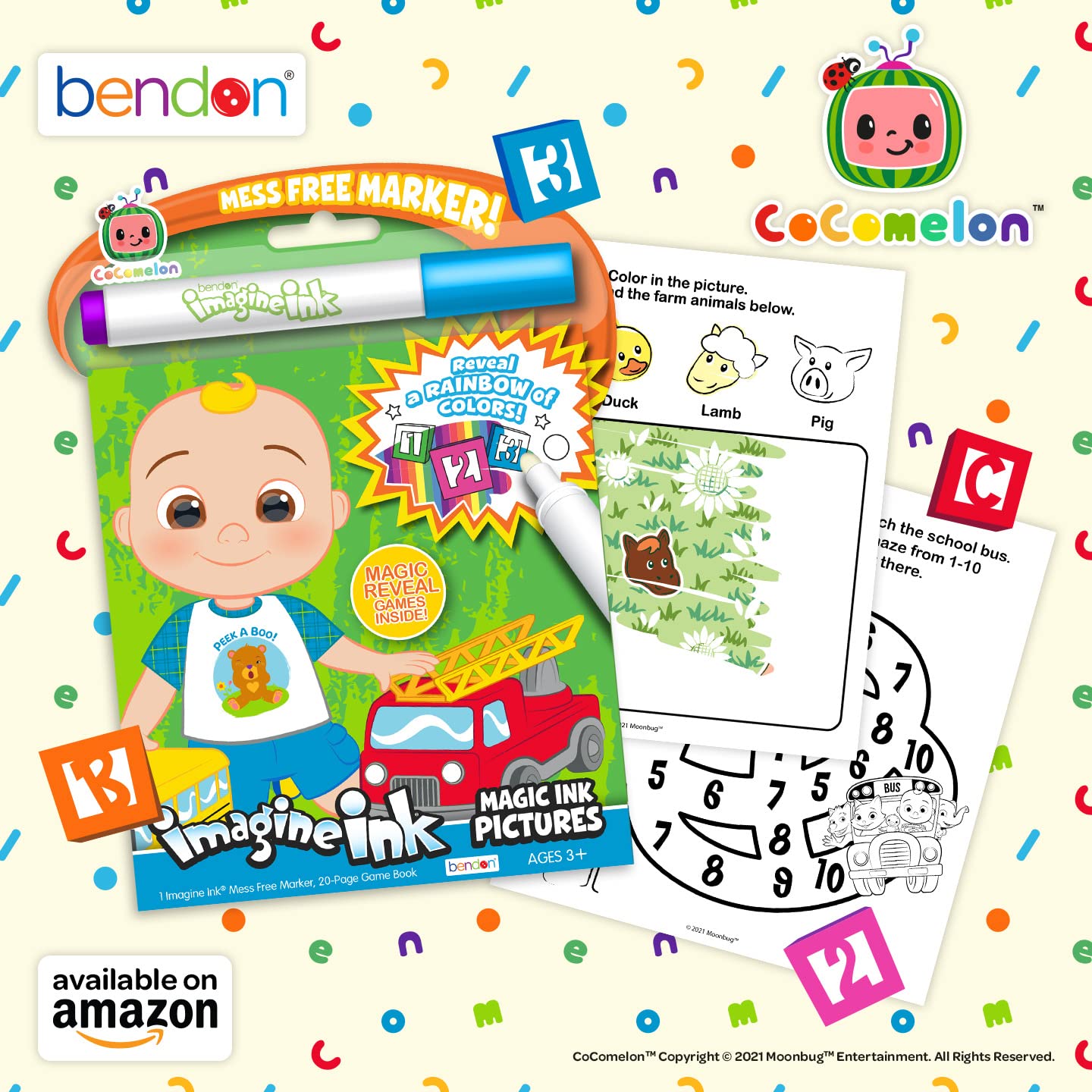 Foto 8 pulgar | Libro Para Colorear Bendon Cocomelon Imagine Ink Con Rotulador - Venta Internacional.