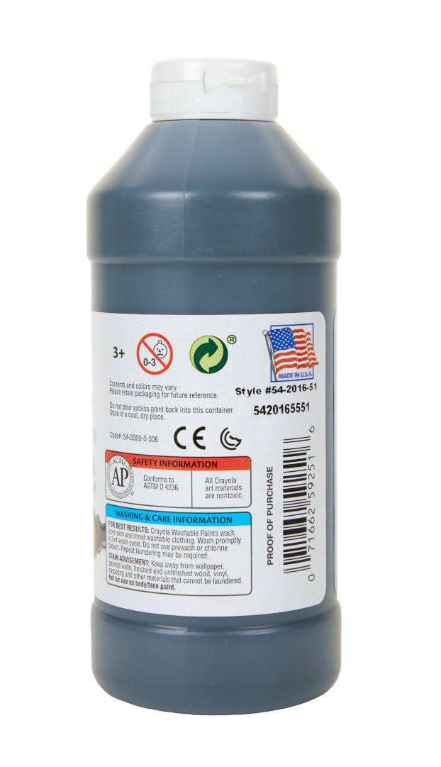 Foto 5 pulgar | Paint Crayola, Lavable, Color Negro, 473 Ml - Venta Internacional.