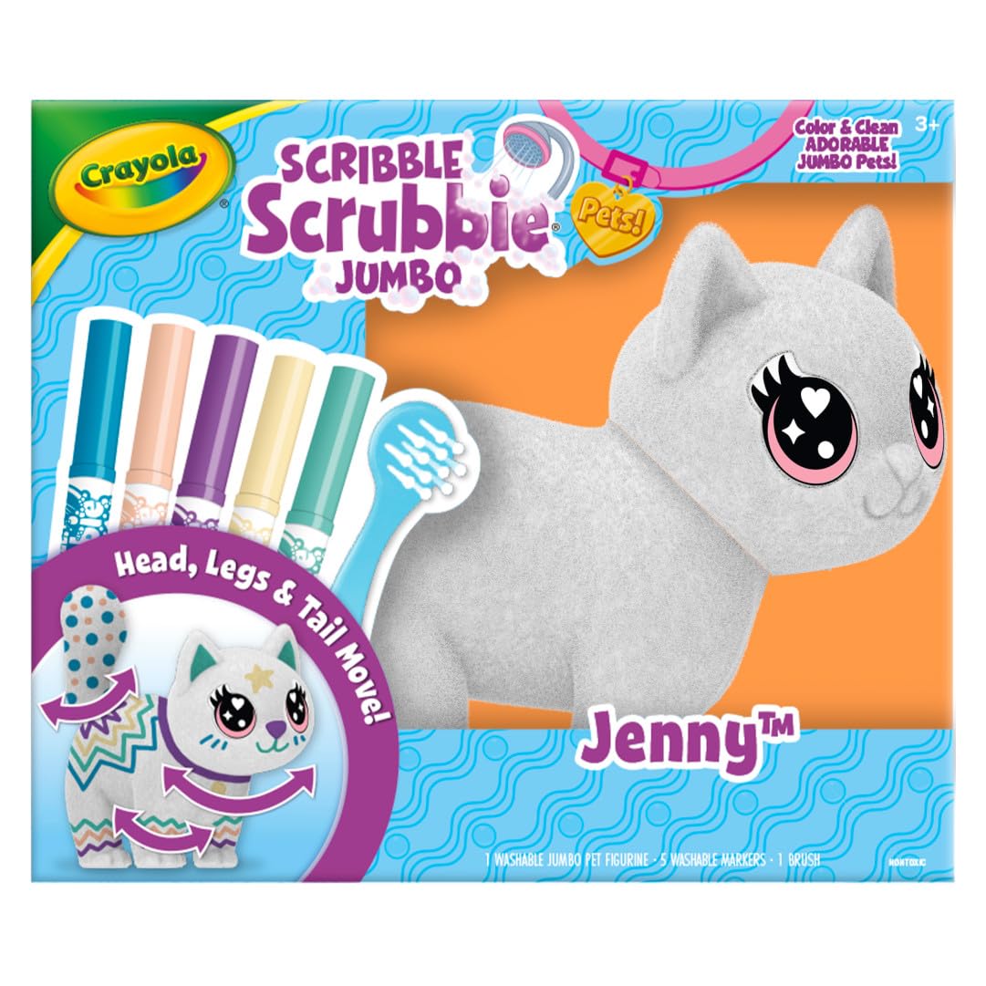 Foto 2 | Scribble Scrubbie Jumbo Cat De Toy Crayola, 6 Pulgadas, Con Brocha Y Marcadores - Venta Internacional.