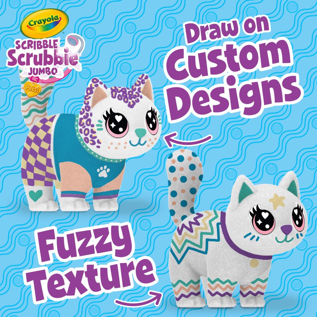 Foto 3 | Scribble Scrubbie Jumbo Cat De Toy Crayola, 6 Pulgadas, Con Brocha Y Marcadores - Venta Internacional.