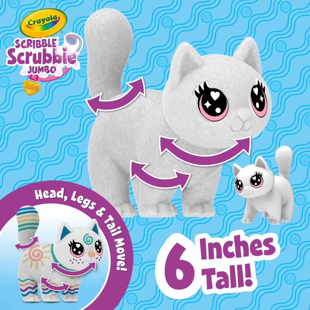 Foto 4 | Scribble Scrubbie Jumbo Cat De Toy Crayola, 6 Pulgadas, Con Brocha Y Marcadores - Venta Internacional.