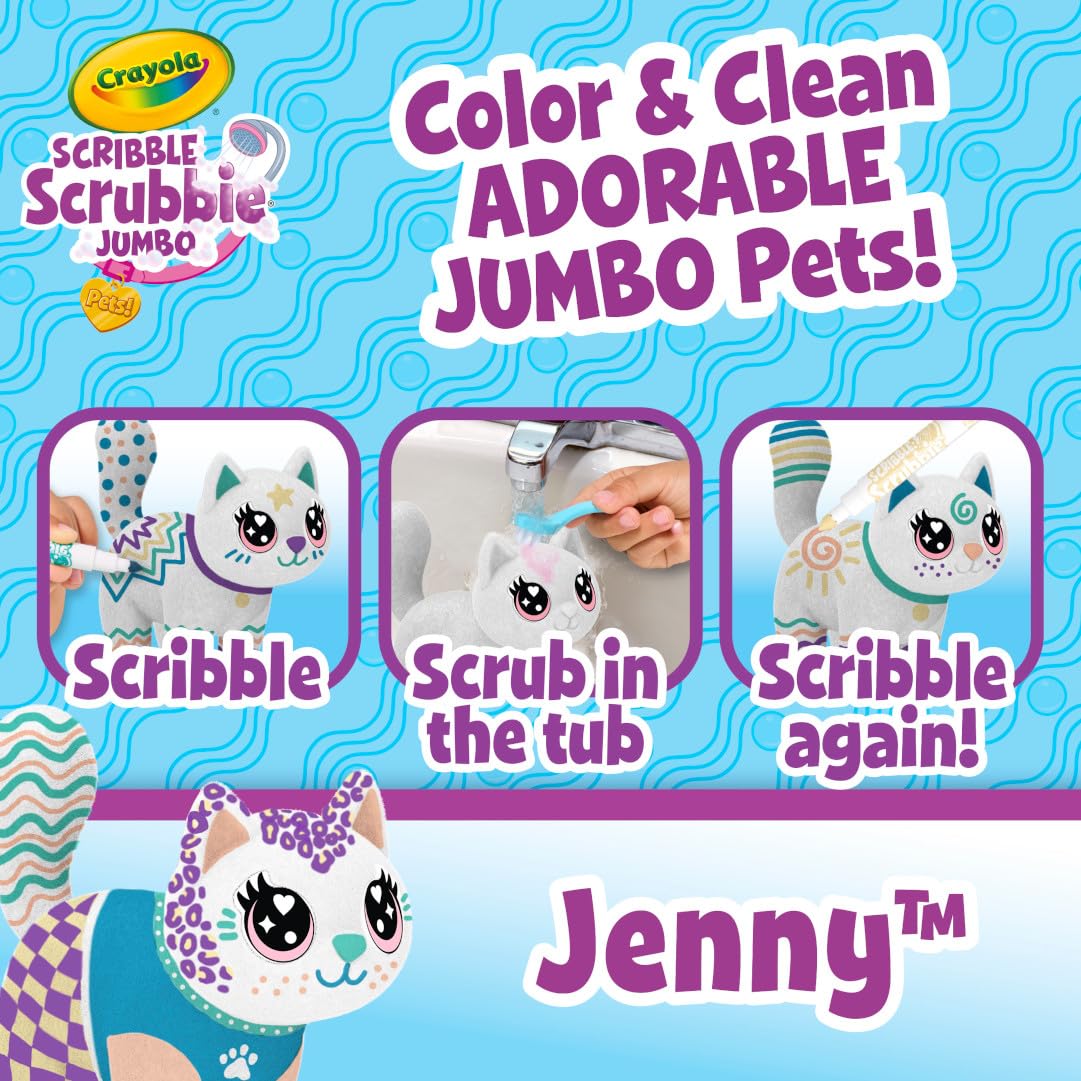 Foto 5 | Scribble Scrubbie Jumbo Cat De Toy Crayola, 6 Pulgadas, Con Brocha Y Marcadores - Venta Internacional.