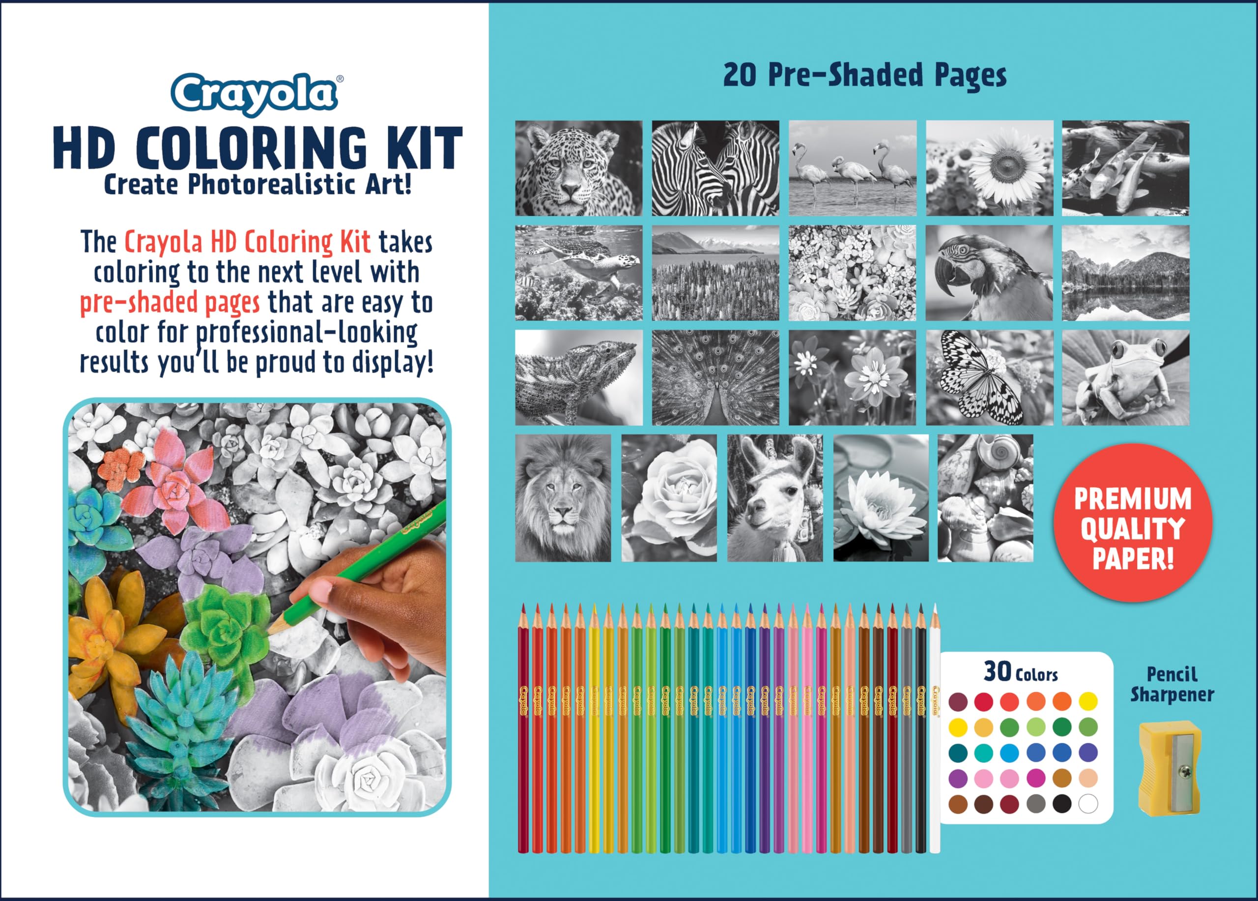 Foto 4 pulgar | Kit Para Colorear Crayola Hd Con 30 Lápices De Colores Y 20 Páginas - Venta Internacional.