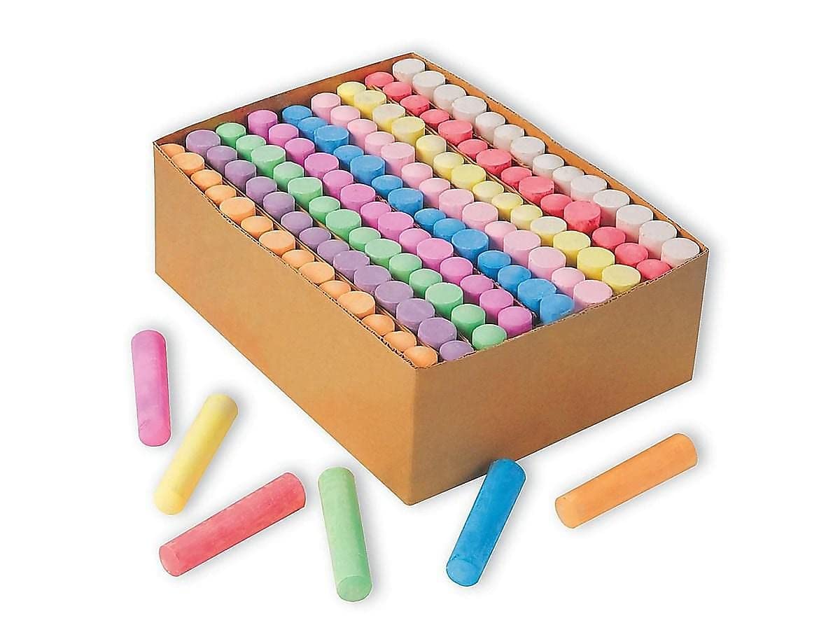 Caja Gigante Sidewalk Chalk S&s Worldwide, 126 Unidades, 9 Colores - Venta Internacional.