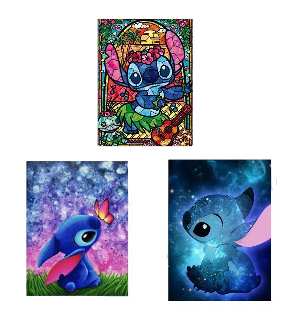 Foto 2 pulgar | Kits De Pintura Diamantes Para Stitch 5d Diy 40×30 Cm 3 Pzs Colores