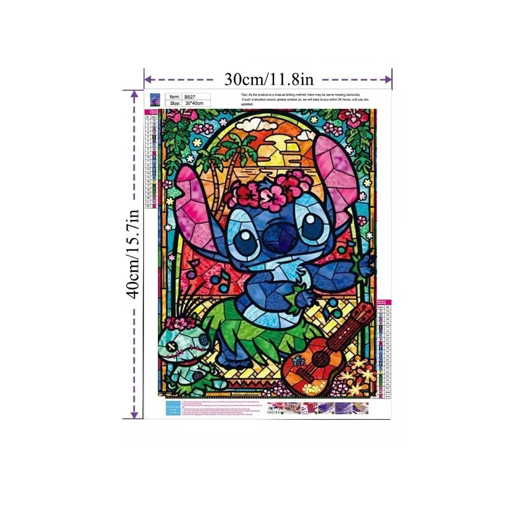 Foto 4 pulgar | Kits De Pintura Diamantes Para Stitch 5d Diy 40×30 Cm 3 Pzs Colores