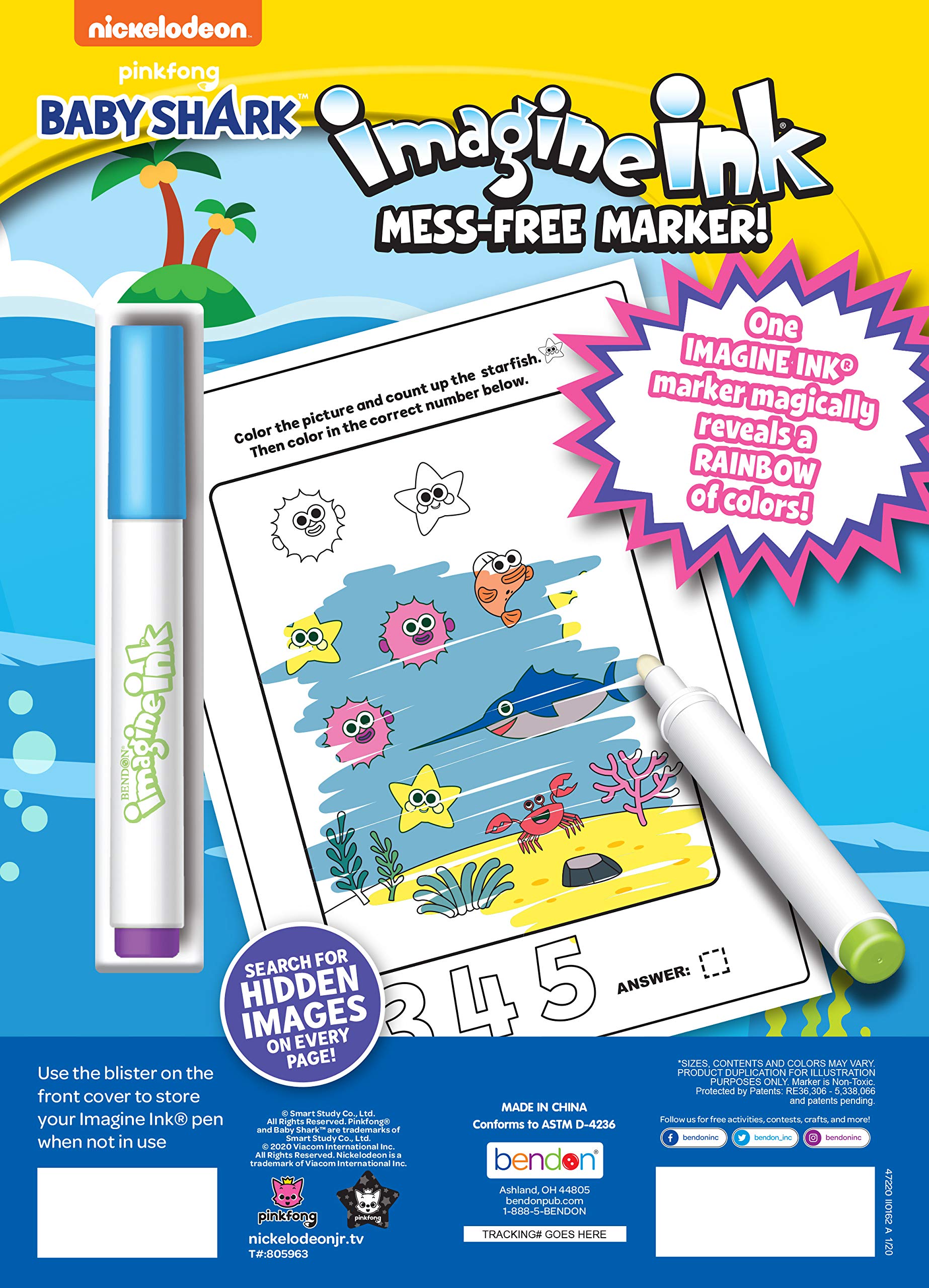 Foto 4 pulgar | Libro Para Colorear Bendon Baby Shark Con Marcador Antidesorden 47220 - Venta Internacional.