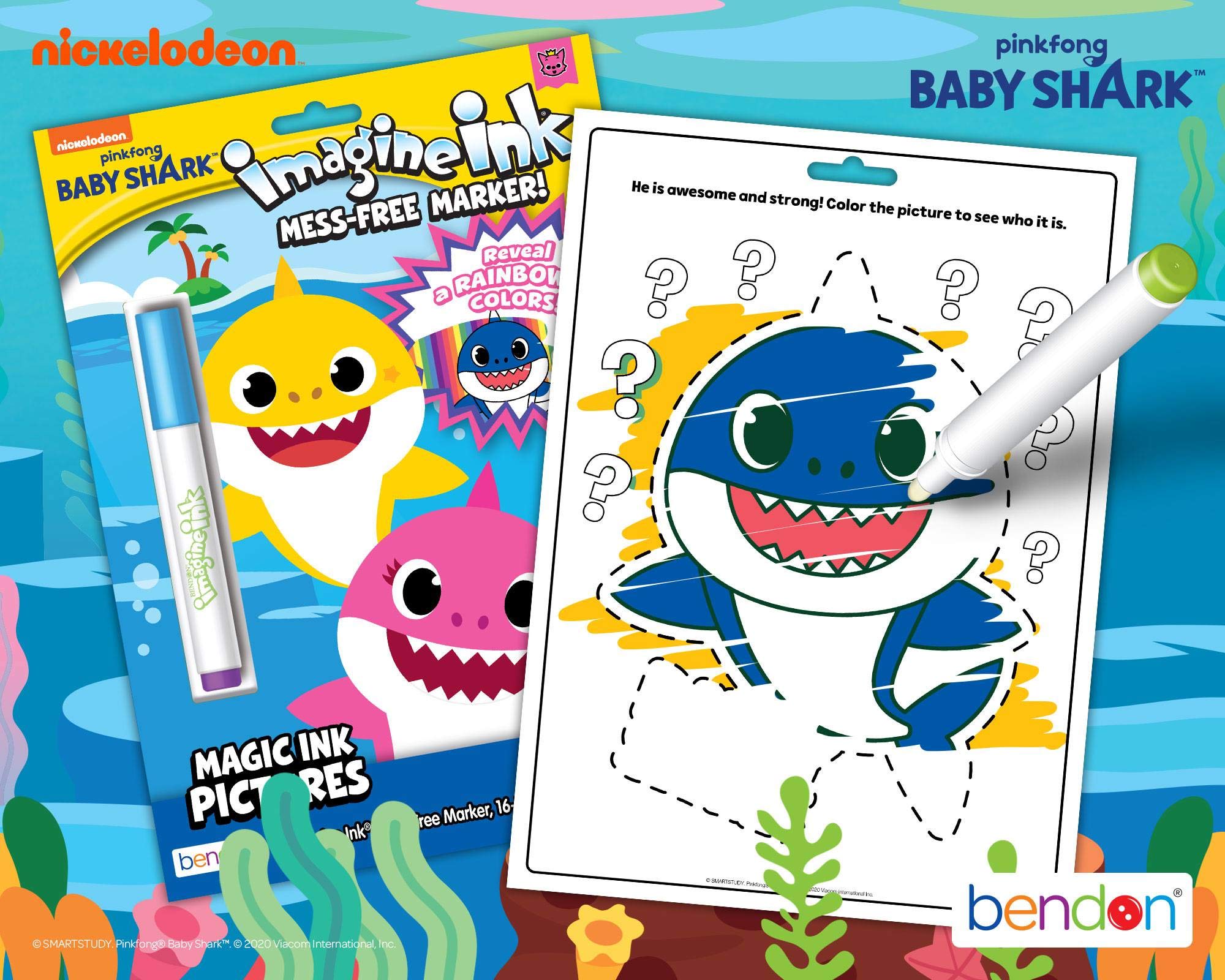 Foto 6 pulgar | Libro Para Colorear Bendon Baby Shark Con Marcador Antidesorden 47220 - Venta Internacional.