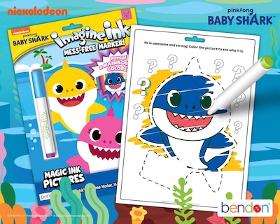Foto 5 | Libro Para Colorear Bendon Baby Shark Con Marcador Antidesorden 47220 - Venta Internacional.