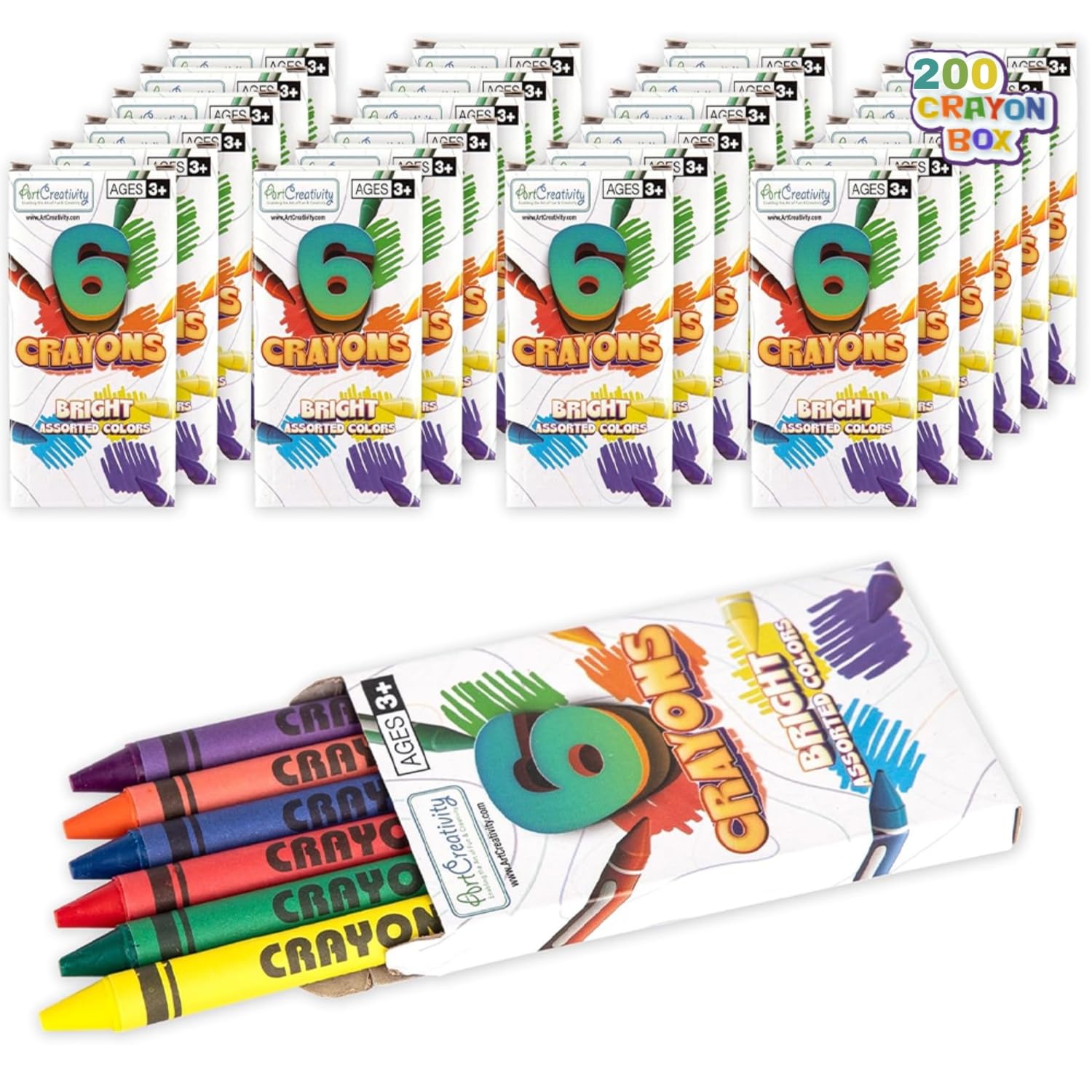 Foto 2 pulgar | Juego A Granel De Crayons Artcreativity, 200 Paquetes De 6 Unidades, Para Niños - Venta Internacional.