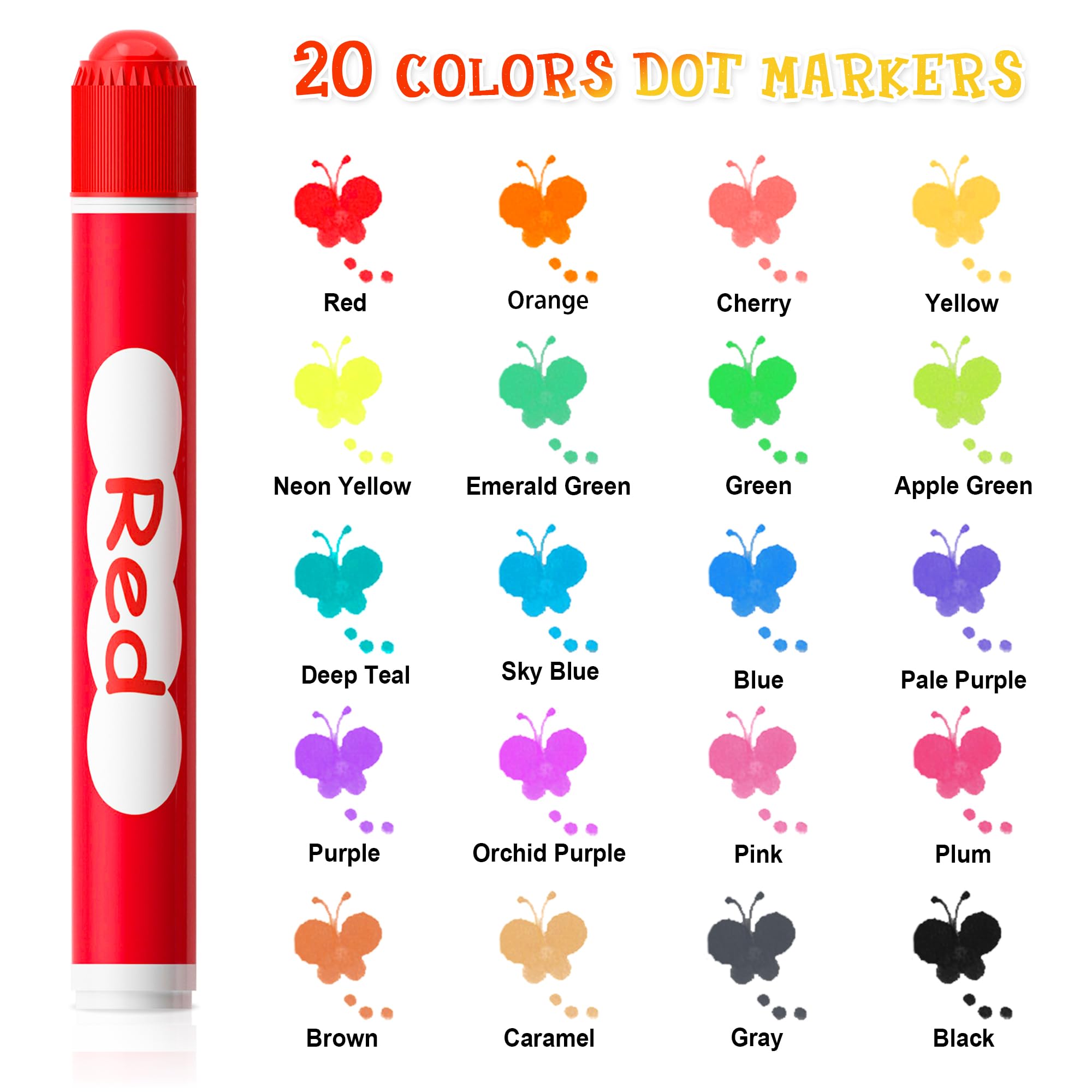 Foto 3 pulgar | Marcadores De Puntos Shuttle Art, 20 Colores, Lavables Para Niños Pequeños - Venta Internacional.