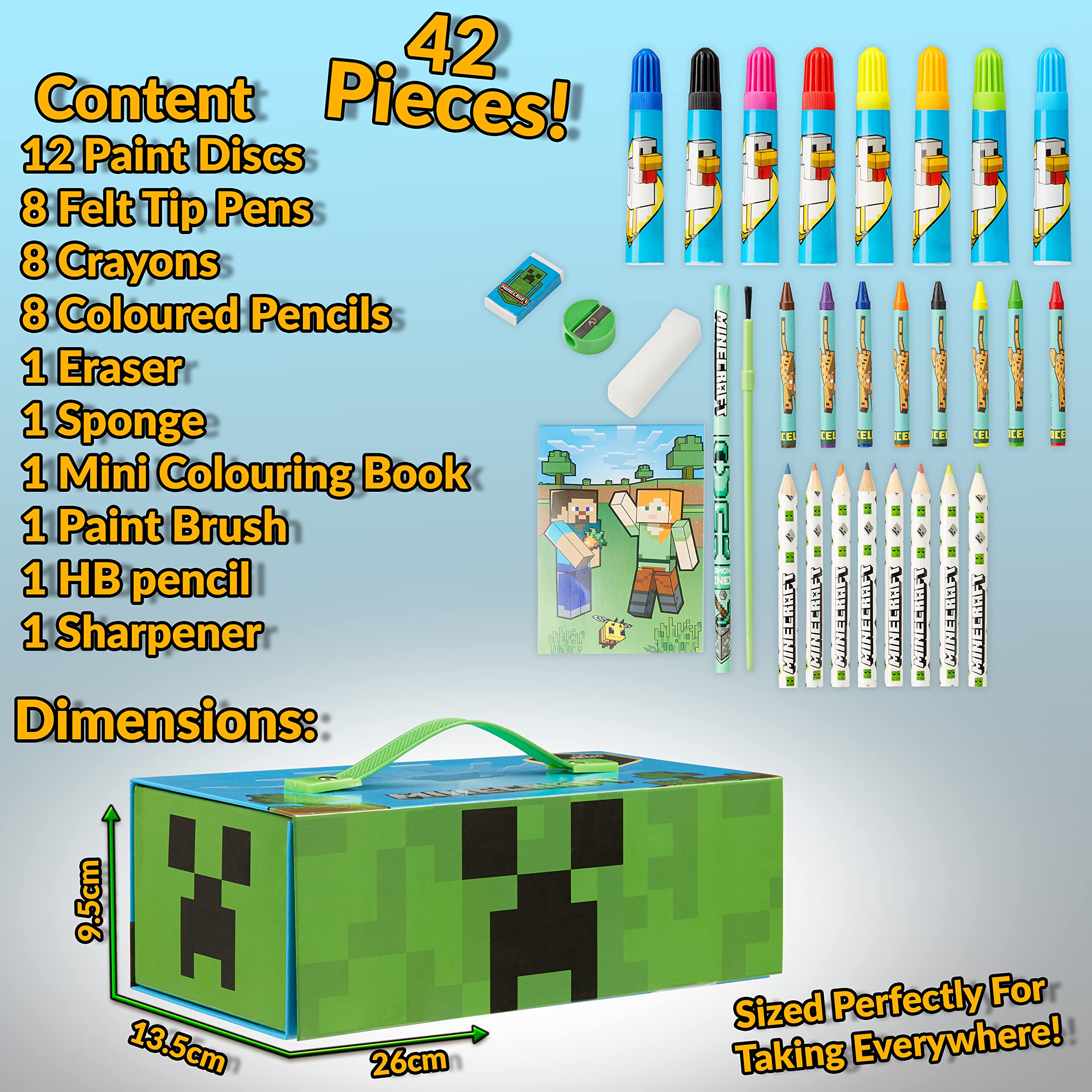 Foto 8 pulgar | Set De Arte Minecraft Para Niños, Para Colorear Y Dibujar Con Más De 40 Suministros - Venta Internacional.