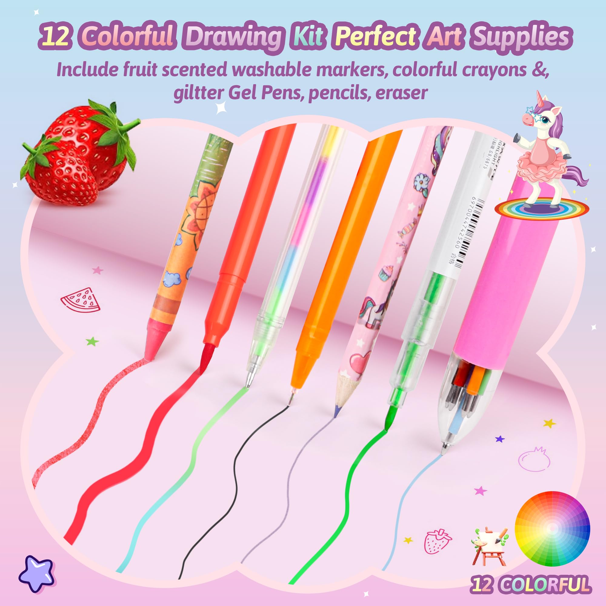 Foto 4 pulgar | Set De Rotuladores Aromáticos De Frutas Y Unicornios De Beefunni, 56 Unidades, De Art Supplies - Venta Internacional.