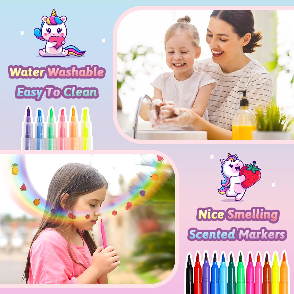 Foto 5 pulgar | Set De Rotuladores Aromáticos De Frutas Y Unicornios De Beefunni, 56 Unidades, De Art Supplies - Venta Internacional.