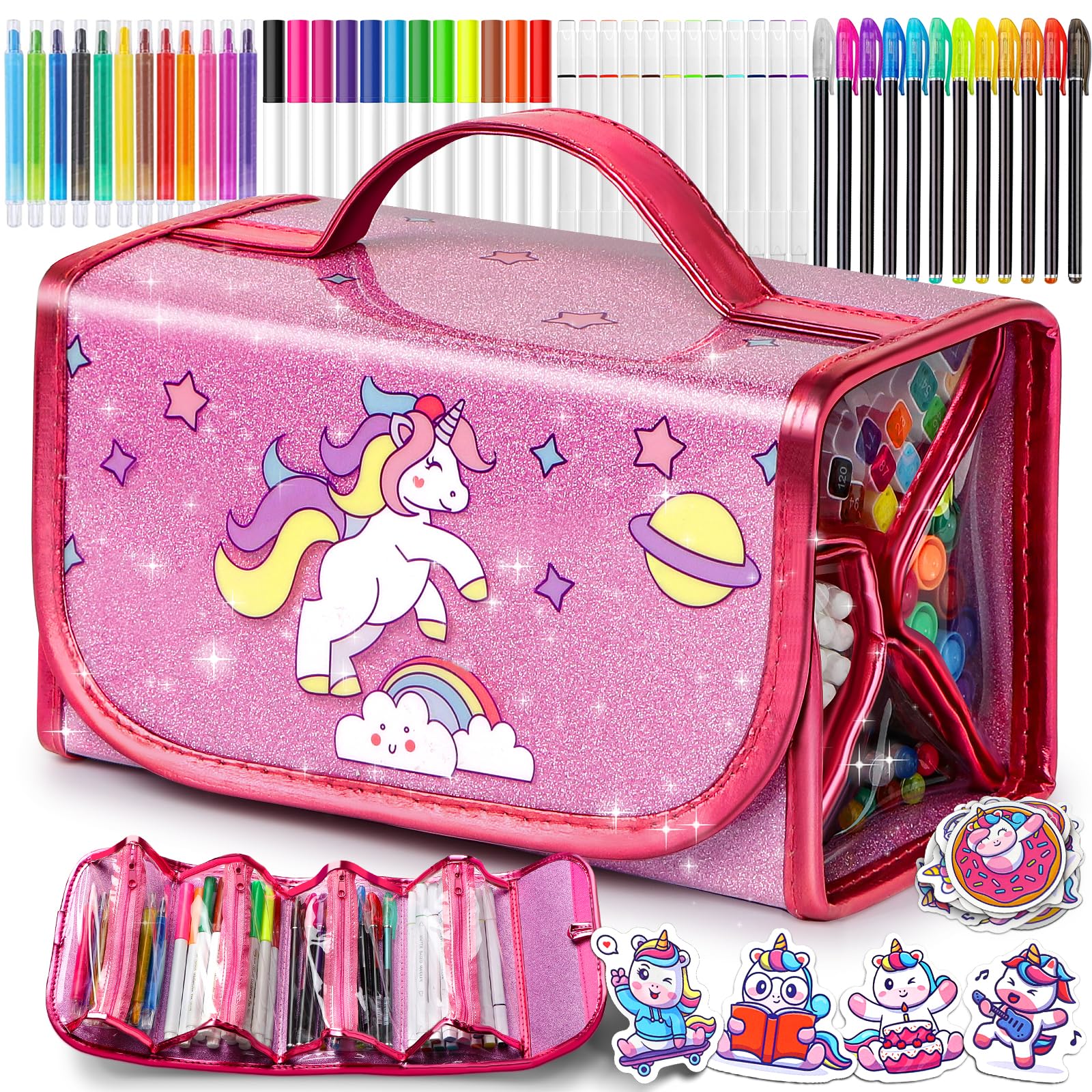 Foto 1 | Juego De Rotuladores Beefunni Unicorn, Lavable, 48 Unidades, Con Estuche Para Lápices - Venta Internacional.
