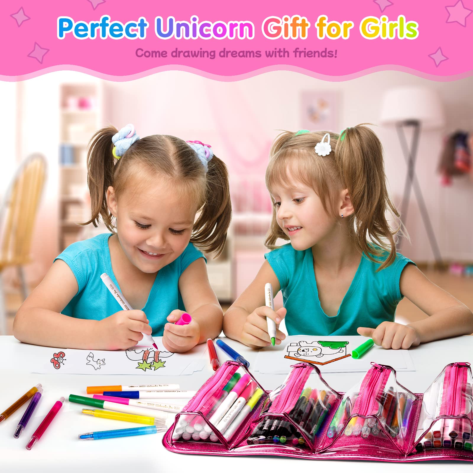 Foto 4 | Juego De Rotuladores Beefunni Unicorn, Lavable, 48 Unidades, Con Estuche Para Lápices - Venta Internacional.