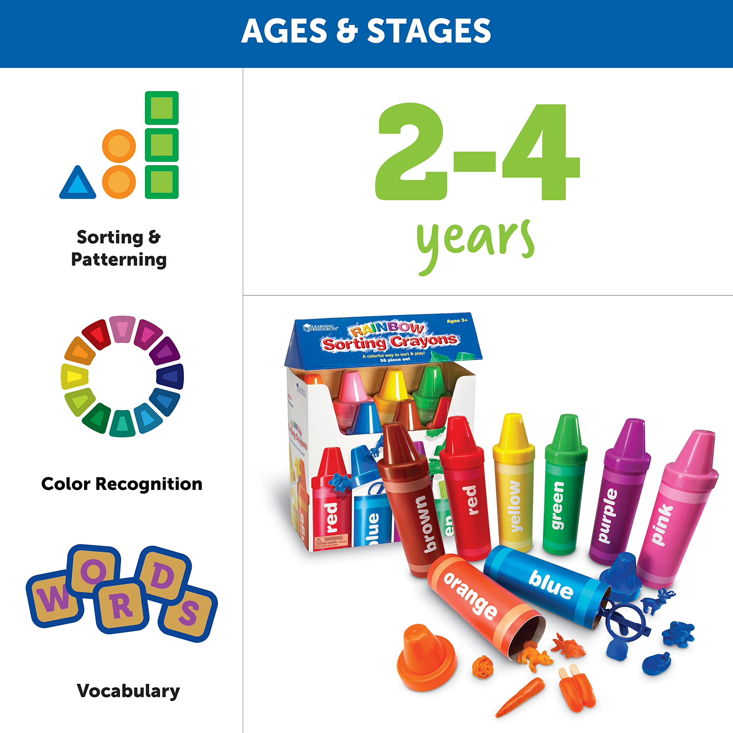 Foto 6 pulgar | Lápices De Colores Para Clasificar Arcoíris De Toy Learning Resources, 56 Piezas, Más De 3 - Venta Internacional.