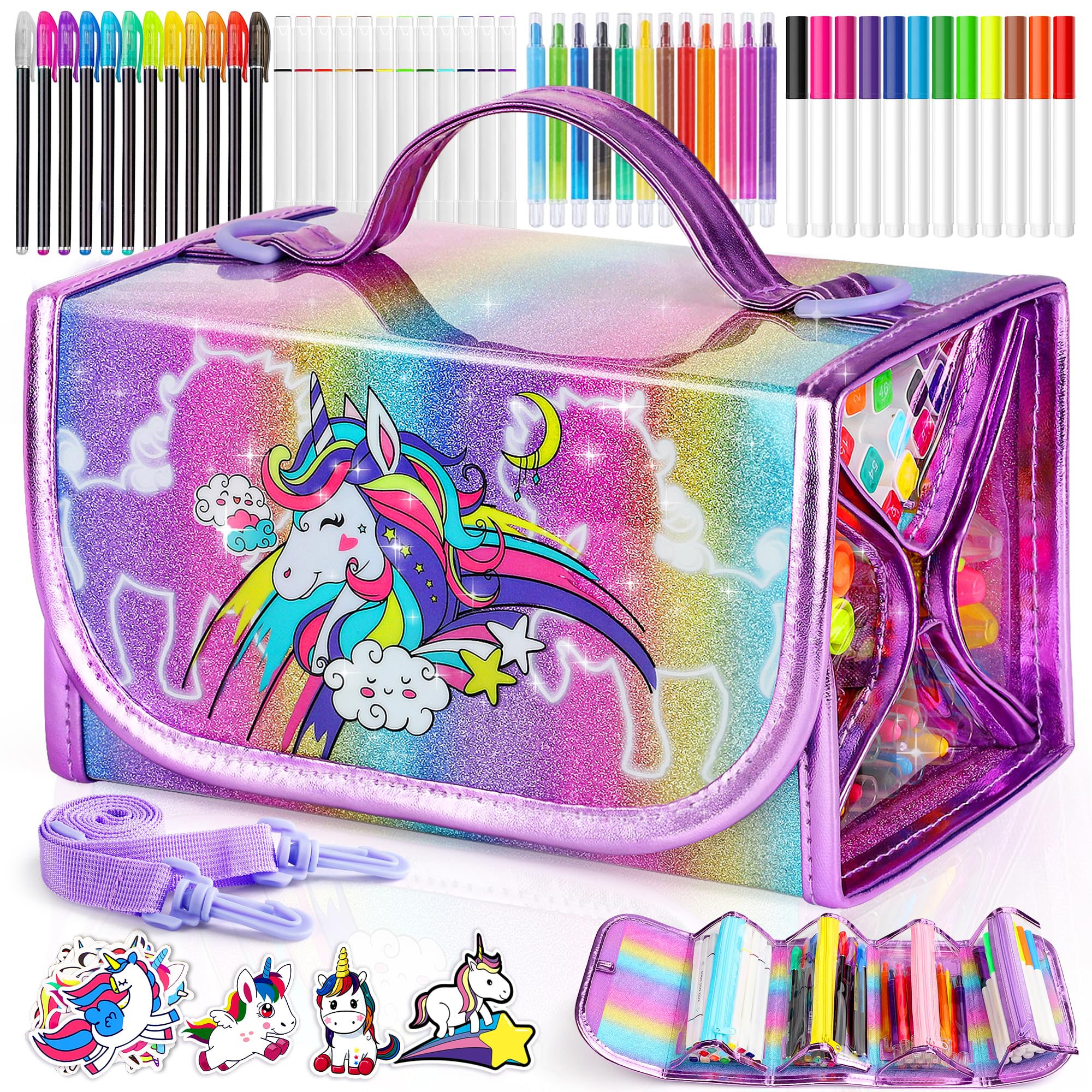 Foto 2 pulgar | Art Supplies Set De Rotuladores Beefunni Con Forma De Unicornio, 67 Unidades, Con Funda Para Niñas - Venta Internacion