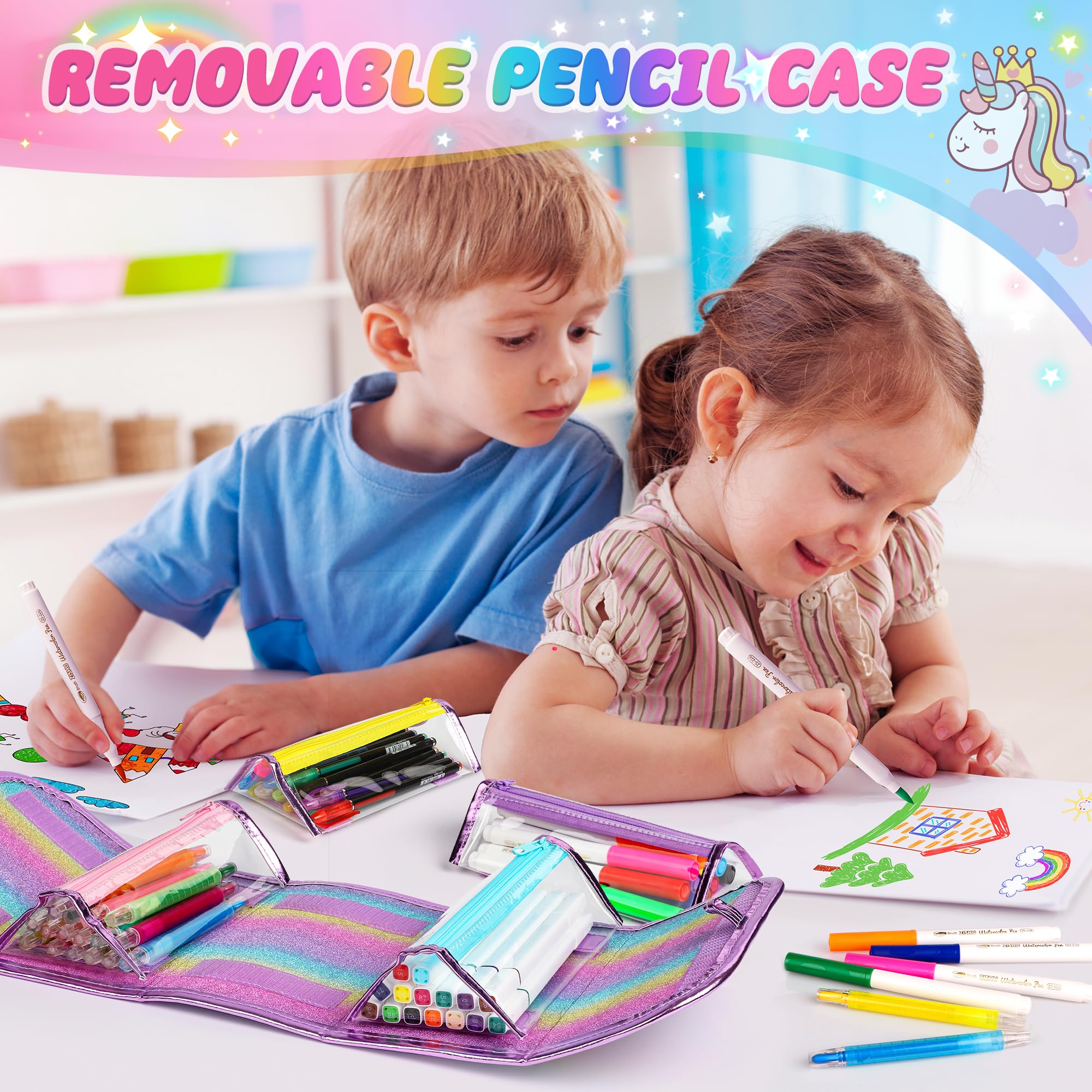 Foto 6 pulgar | Art Supplies Set De Rotuladores Beefunni Con Forma De Unicornio, 67 Unidades, Con Funda Para Niñas - Venta Internacion