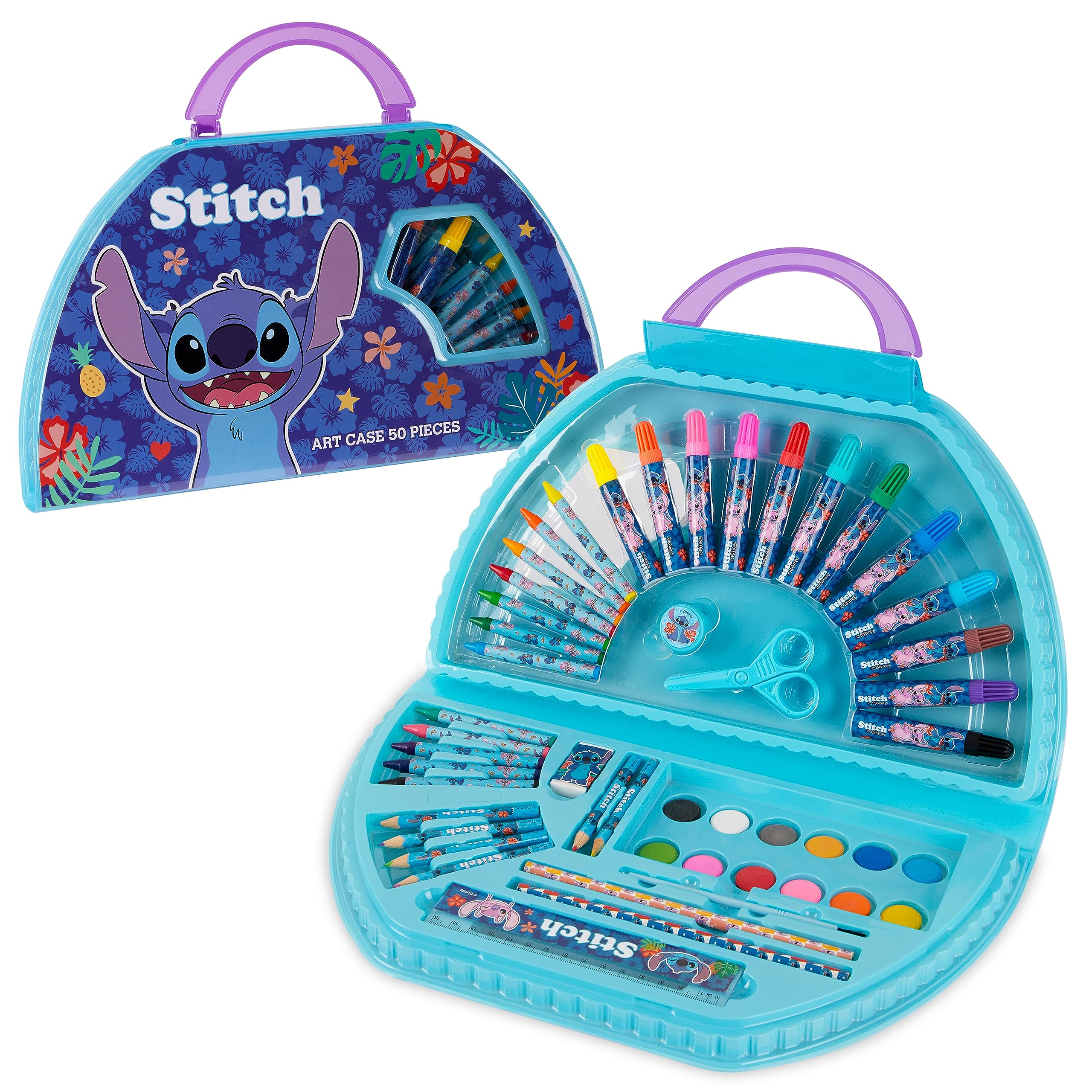 Foto 2 pulgar | Set De Arte Disney Stitch Kids De Más De 40 Piezas Con Pinturas Y Lápices - Venta Internacional.