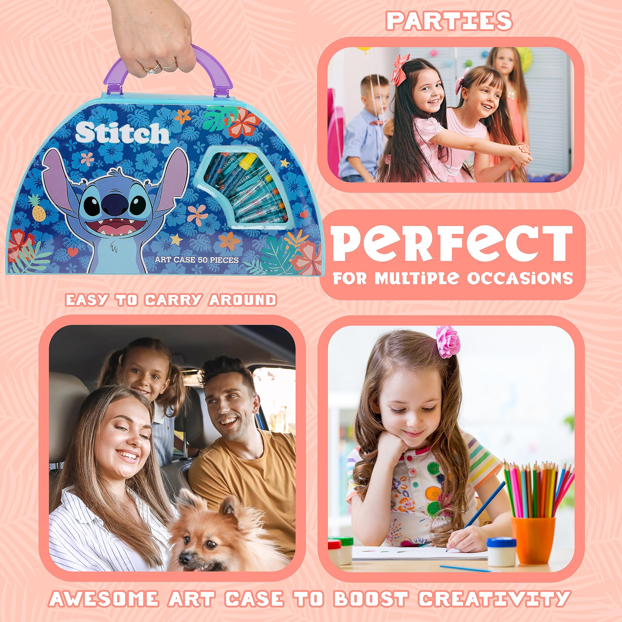 Foto 6 pulgar | Set De Arte Disney Stitch Kids De Más De 40 Piezas Con Pinturas Y Lápices - Venta Internacional.