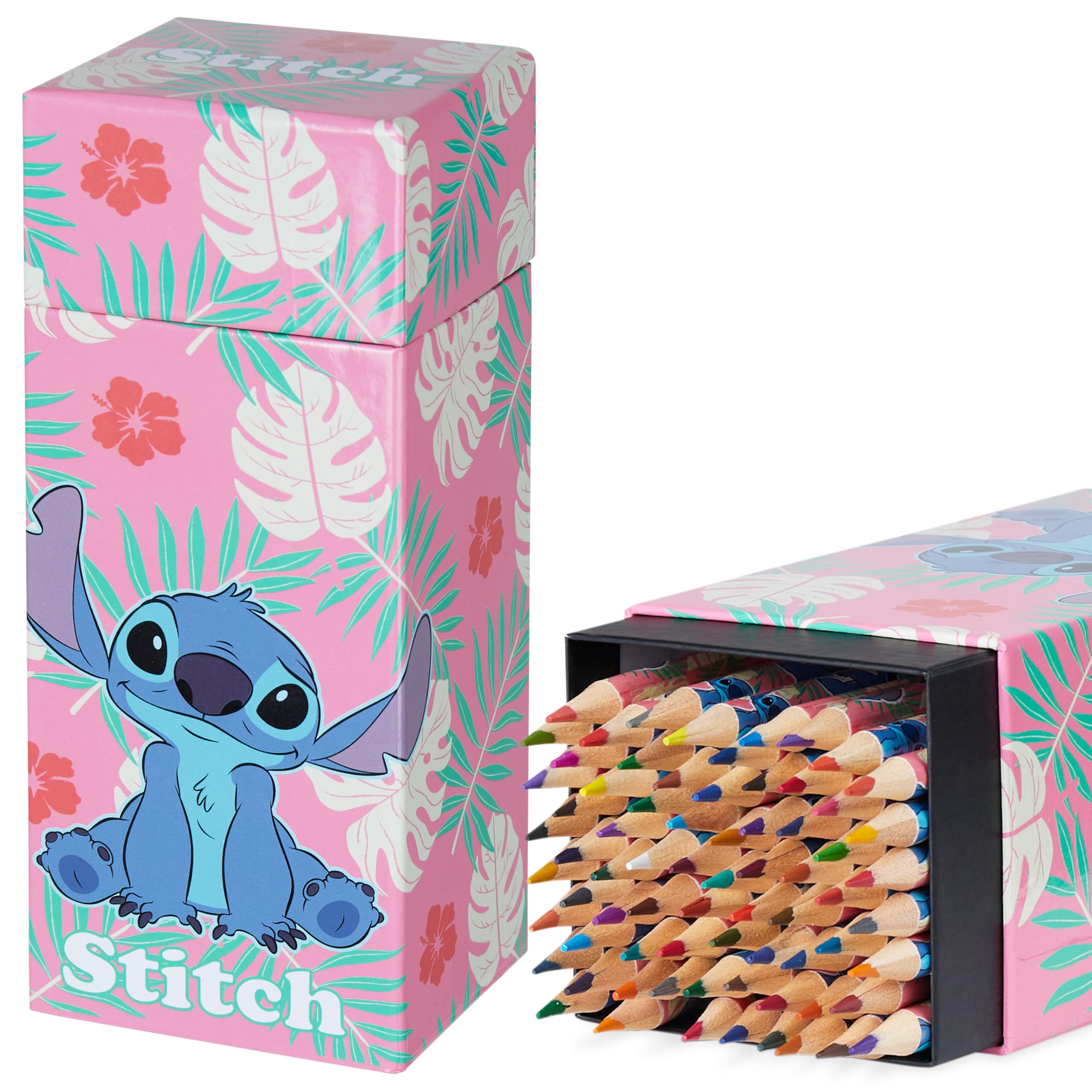 Foto 2 pulgar | Lápices De Colores Disney, 72 Unidades, Caja Para Colorear Para Niños, Color Rosa - Venta Internacional.