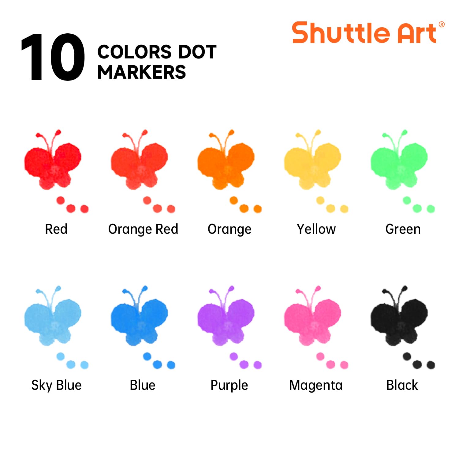 Foto 4 pulgar | Marcadores De Puntos Shuttle Art, 10 Colores, Lavables Para Niños Pequeños - Venta Internacional.