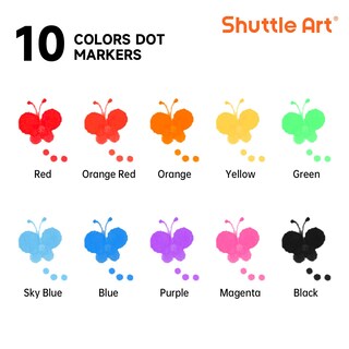 Foto 3 | Marcadores De Puntos Shuttle Art, 10 Colores, Lavables Para Niños Pequeños - Venta Internacional.