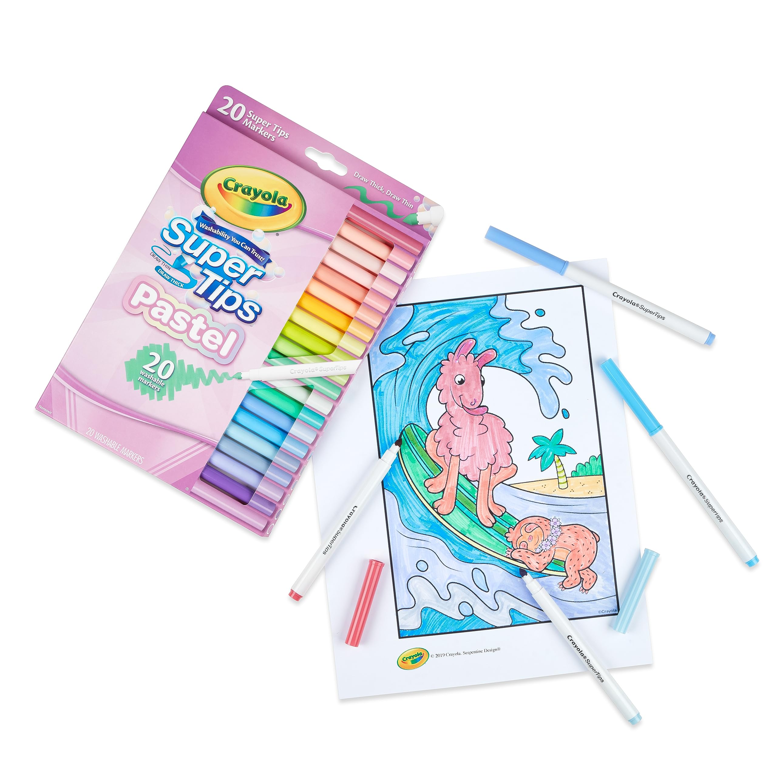 Foto 3 pulgar | Marcadores Crayola Pastel Super Tips, Lavables, Paquete De 20 - Venta Internacional.