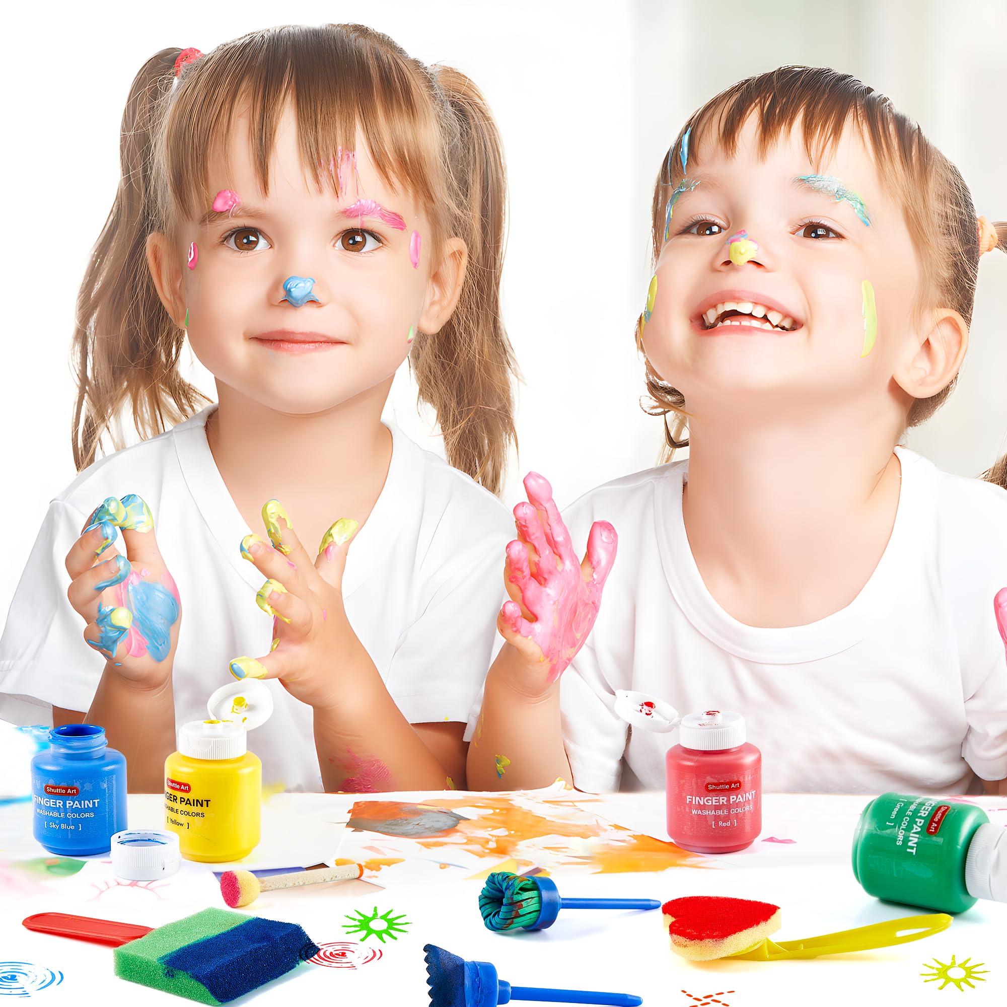 Foto 8 pulgar | Set De Pintura Para Dedos Shuttle Art, Paquete De 46 Niños Con 14 Colores, 60 Ml - Venta Internacional.