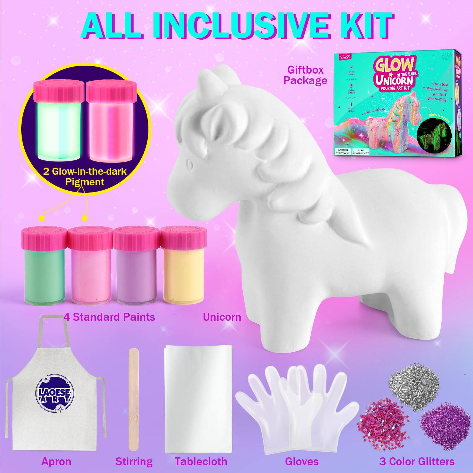 Foto 3 pulgar | Kit De Pintura Con Forma De Unicornios Laoese Para Niños De 6 A 12 Años - Venta Internacional.
