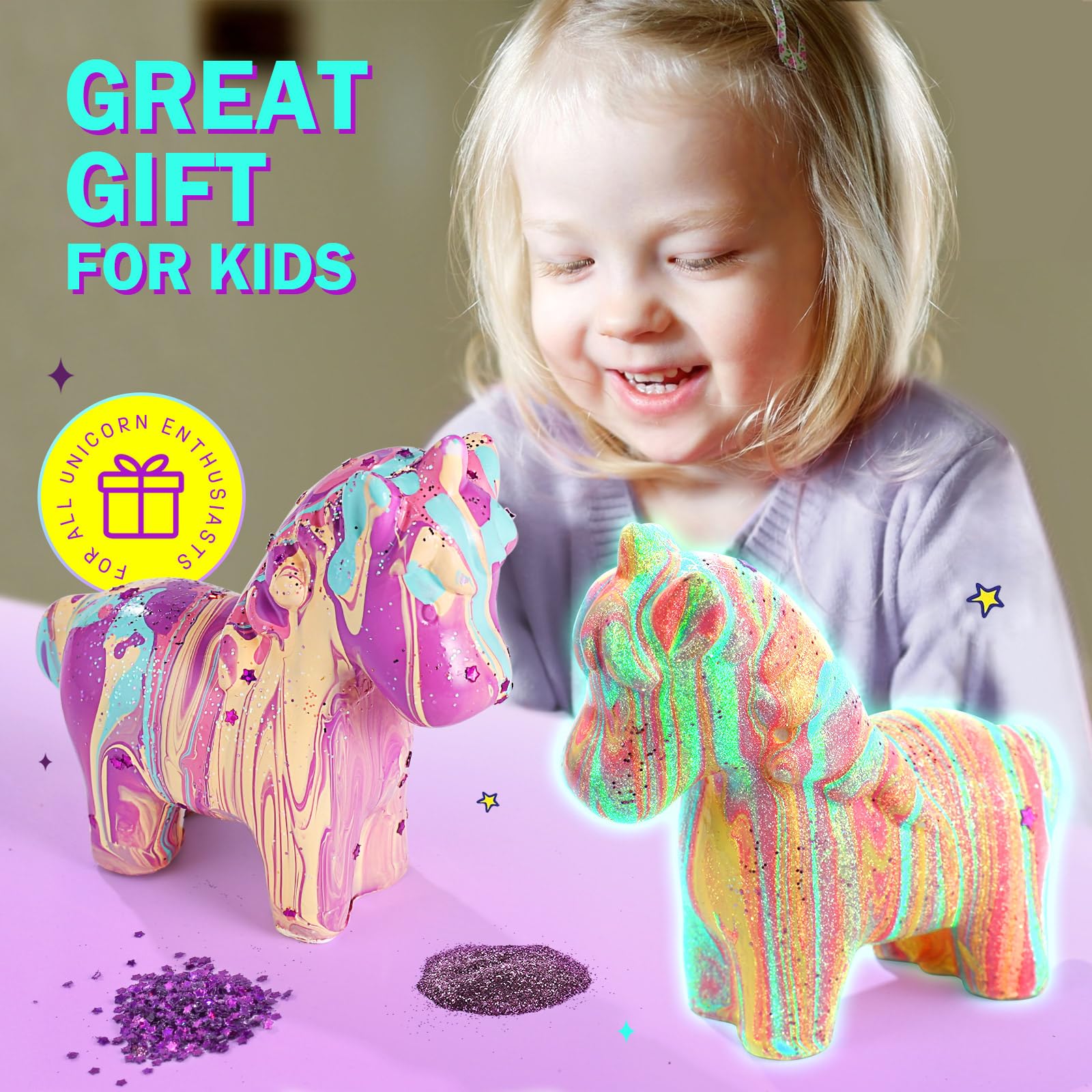 Foto 6 pulgar | Kit De Pintura Con Forma De Unicornios Laoese Para Niños De 6 A 12 Años - Venta Internacional.