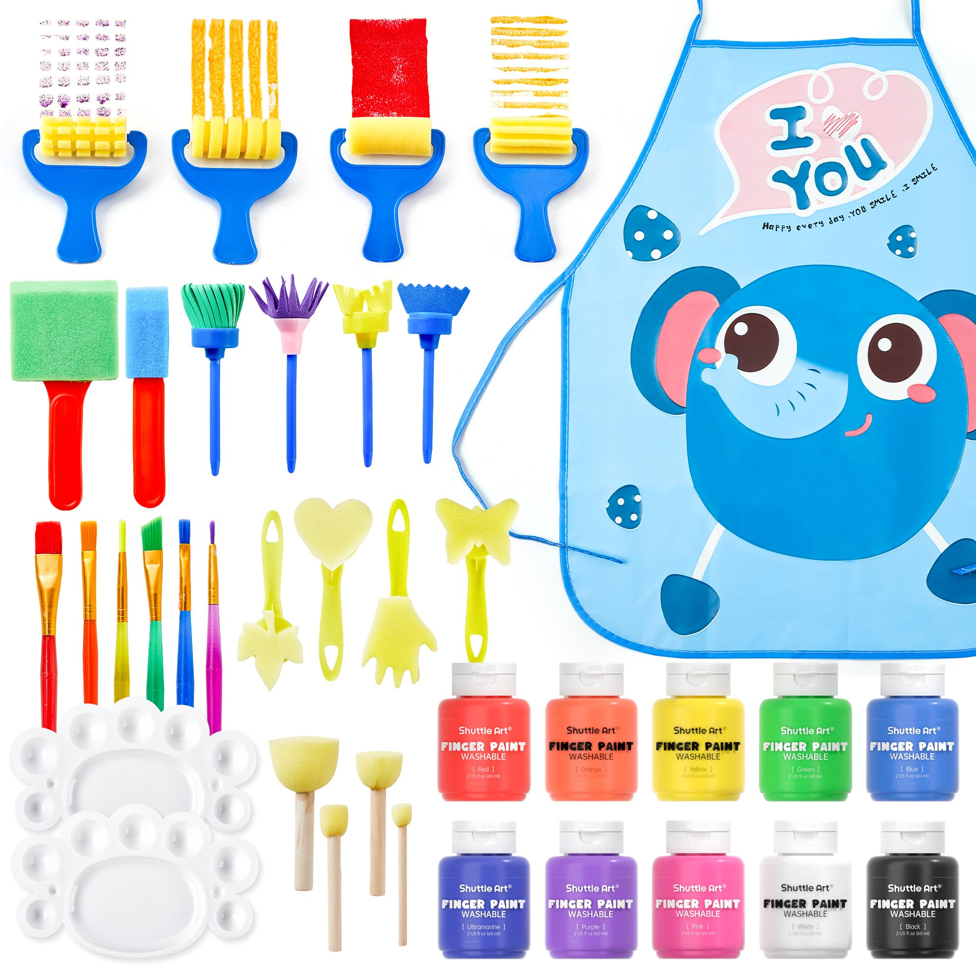 Foto 2 pulgar | Set De Pintura Para Dedos Shuttle Art Para Niños, Lavable, 10 Colores, 60 Ml - Venta Internacional.