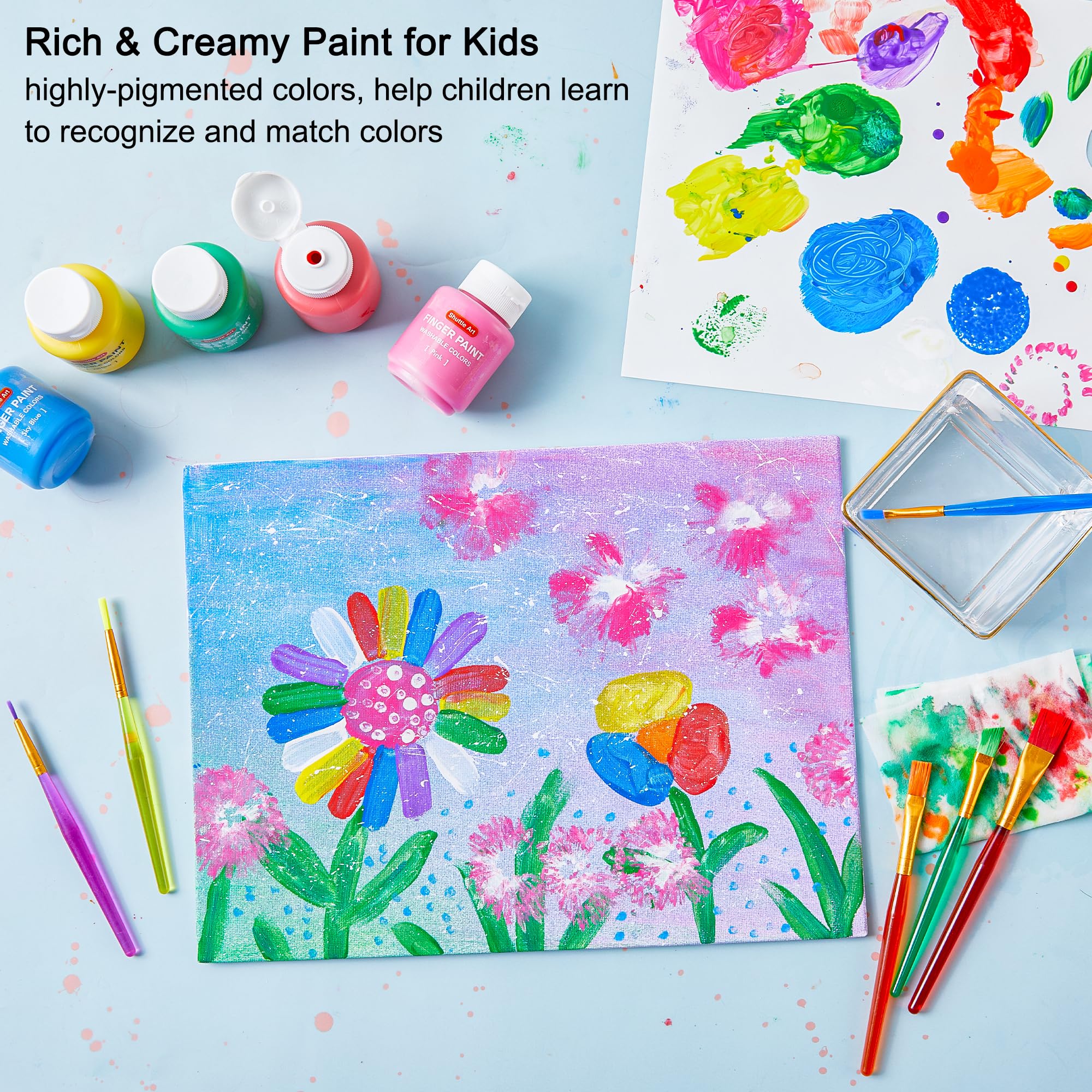 Foto 5 pulgar | Set De Pintura Para Dedos Shuttle Art Para Niños, Lavable, 10 Colores, 60 Ml - Venta Internacional.