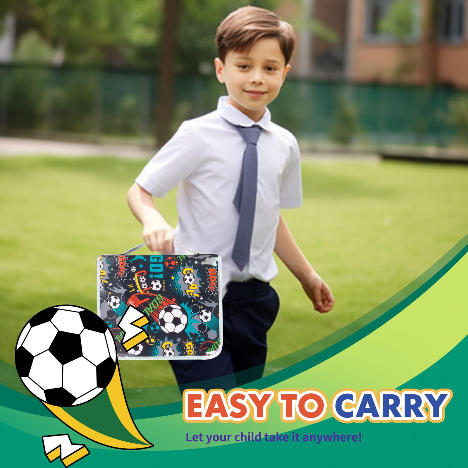 Foto 5 | Juego De Rotuladores Yoytoo Con Estuche Para Lápices De Fútbol Con Purpurina Para Niños De 4 A 12 Años - Venta