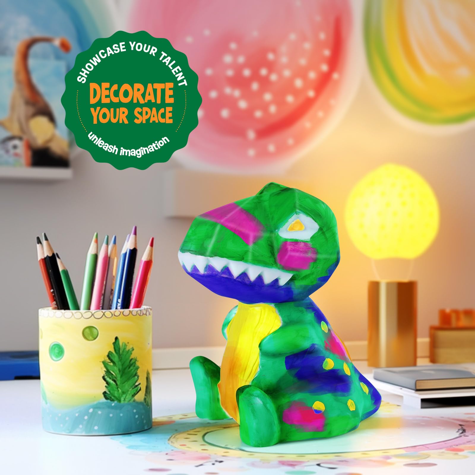 Foto 5 pulgar | Kit De Lámpara Laoese Paint Your Own Dinosaur De Art Supplies Para Niños - Venta Internacional.
